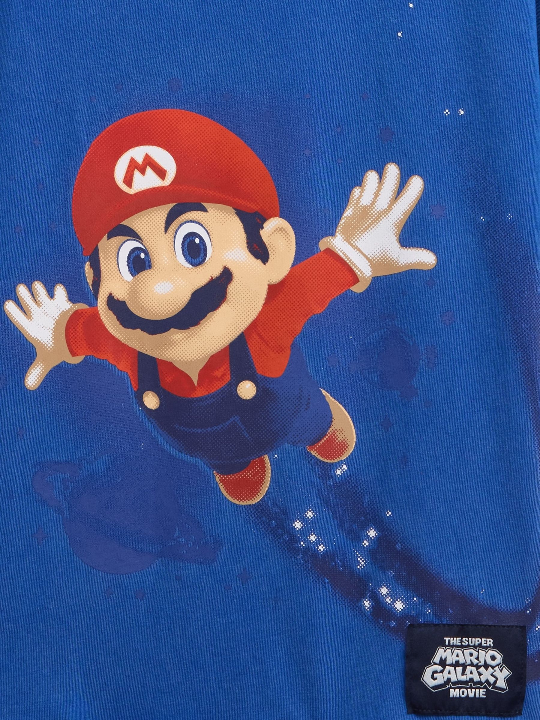 Blue Super Mario Relaxed Graphic T-Shirt - Image 5 of 5