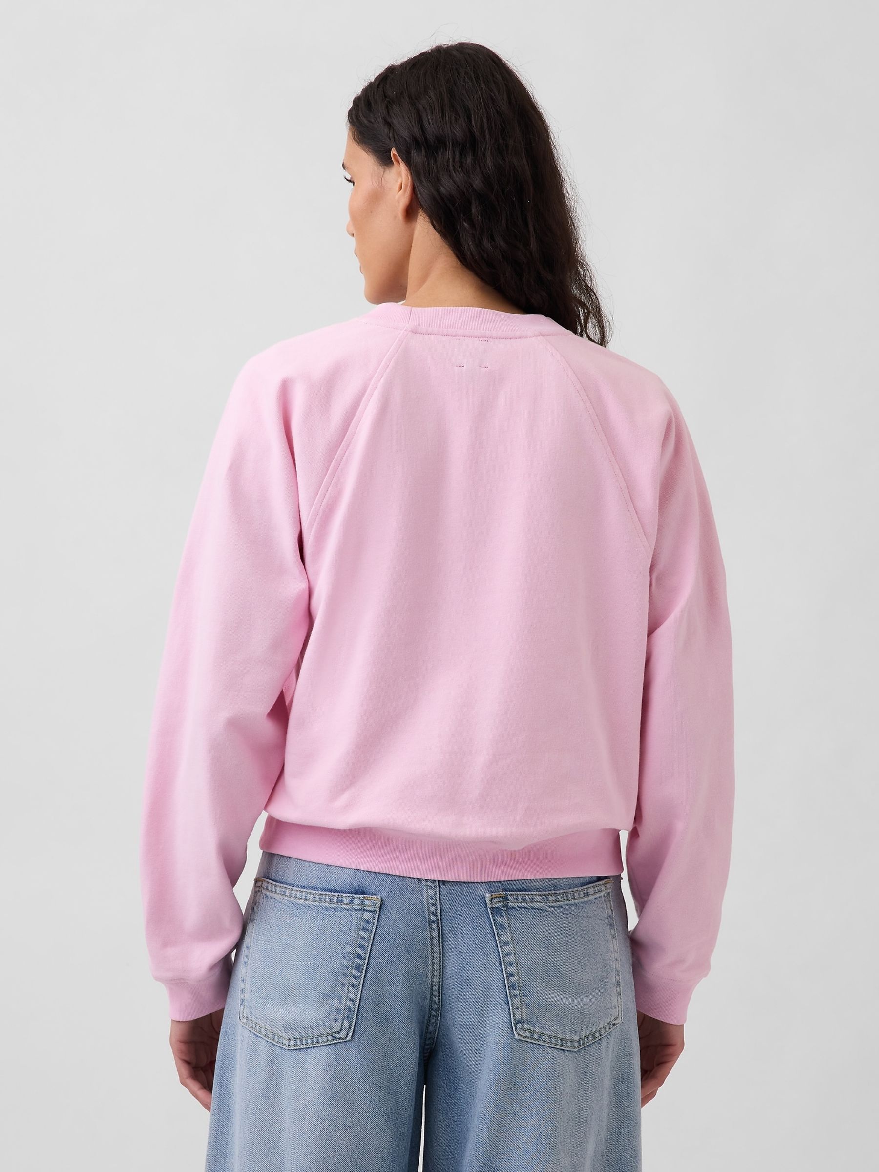Pink VintageSoft Terry Raglan Sweatshirt - Image 2 of 4