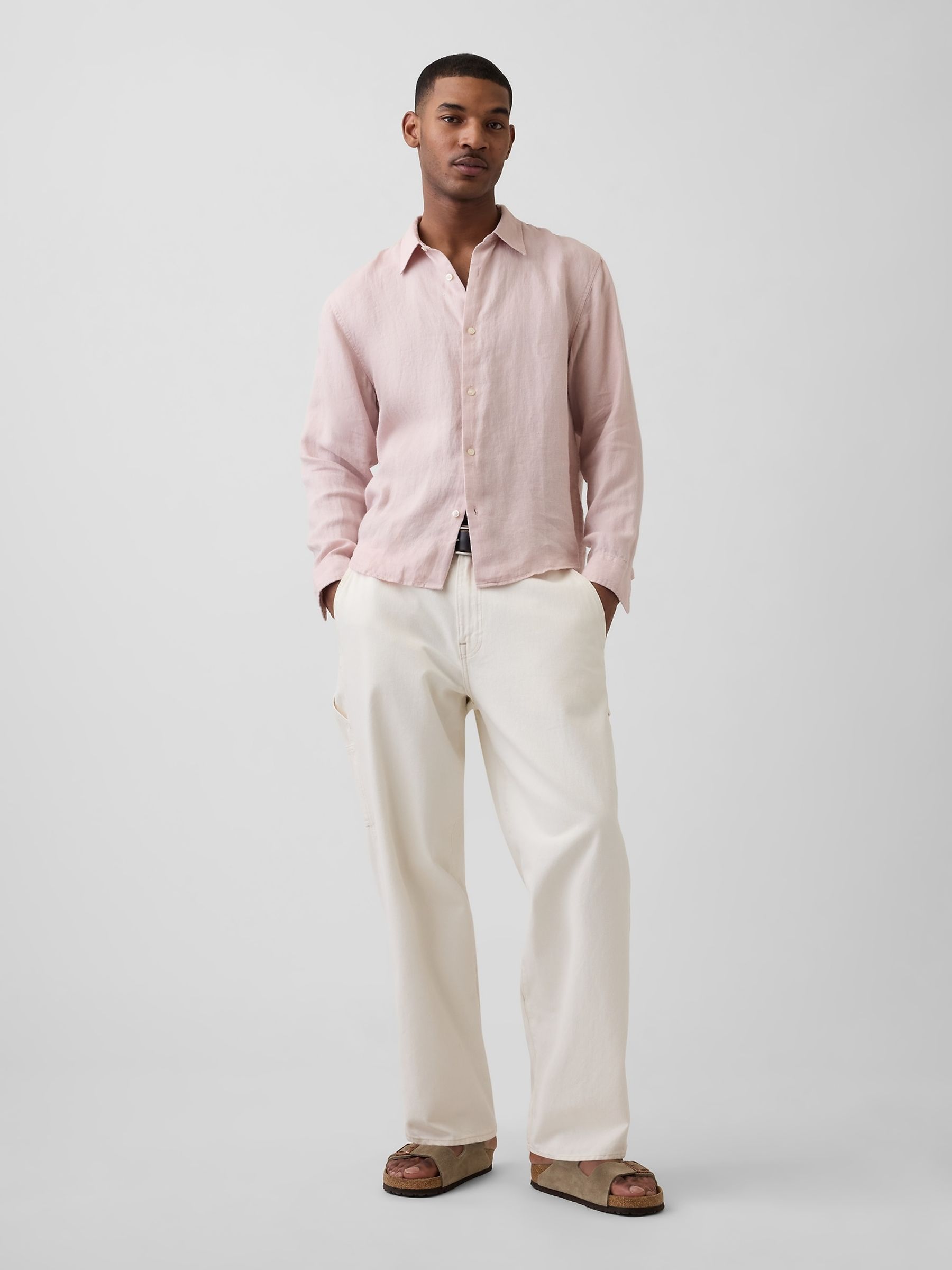 Pink Linen Relaxed Shirt - Image 3 of 4
