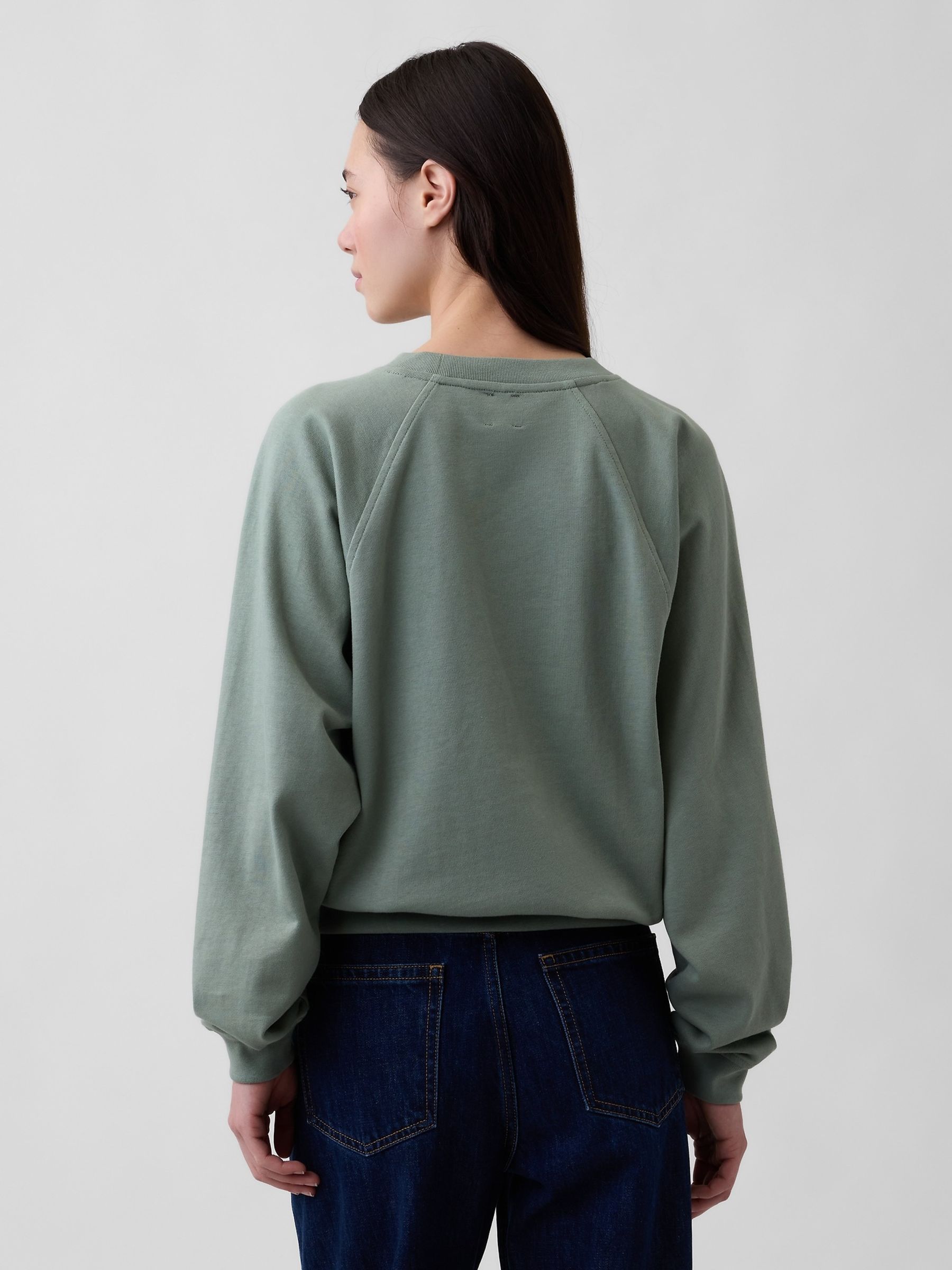 Green French Terry Raglan Logo Sweatshirt - Image 2 of 5