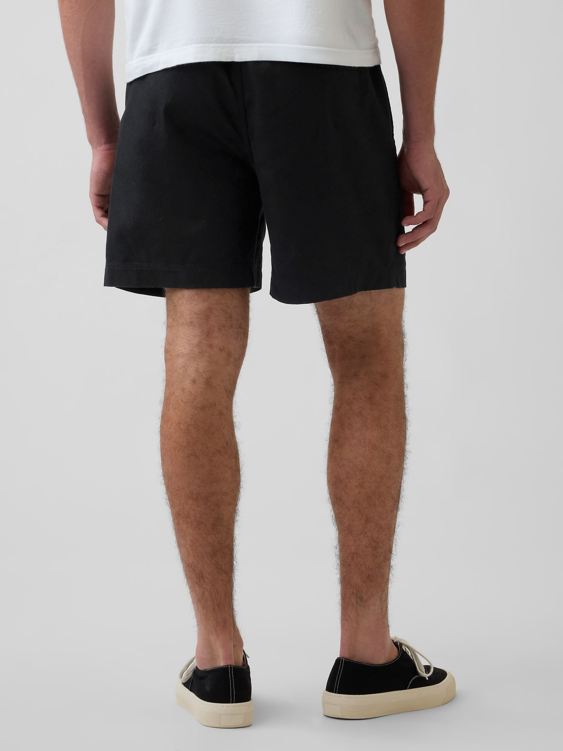 Black 5.5 inch Linen-Blend Relaxed Shorts - Image 2 of 4