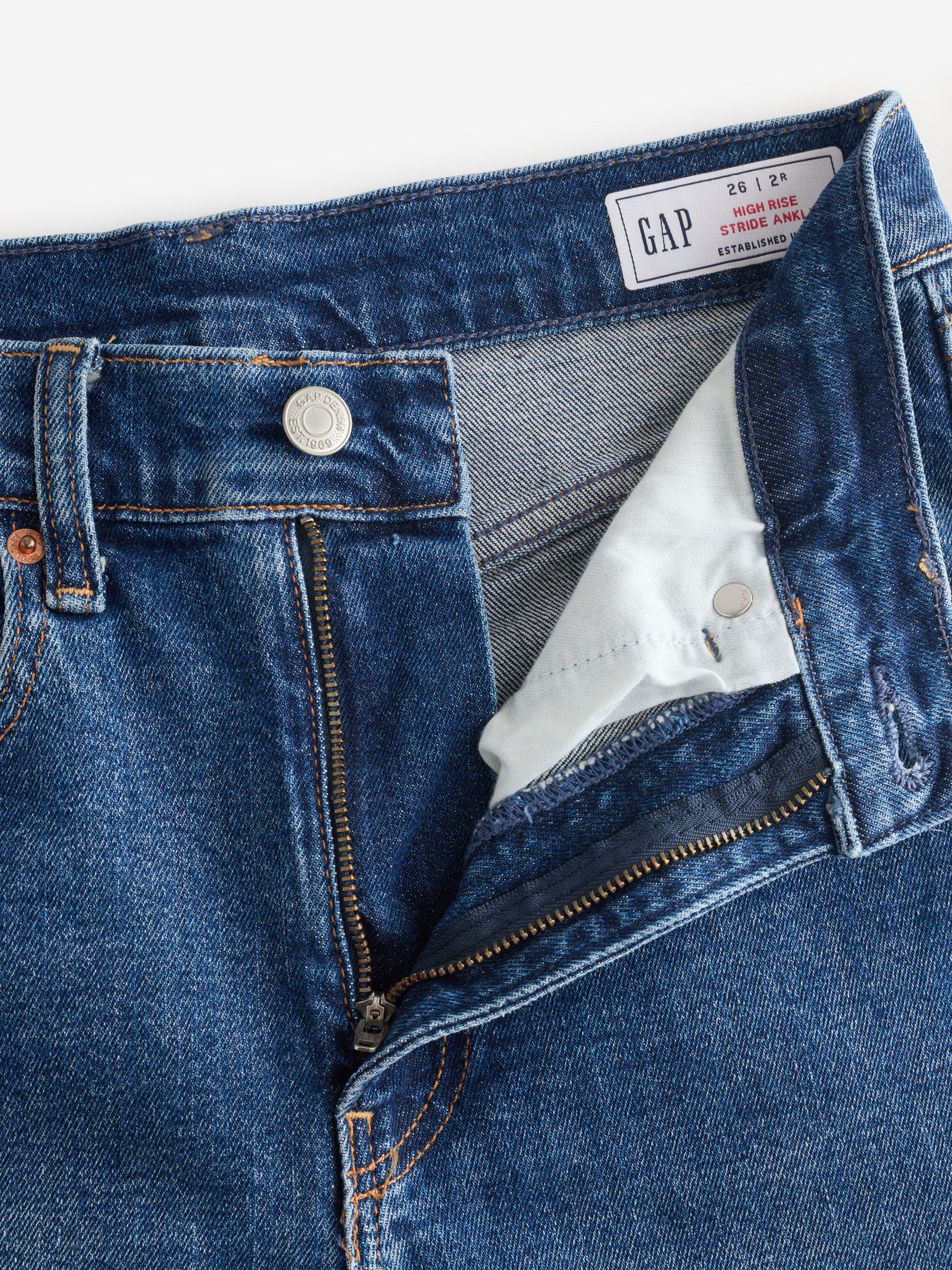 Blue High Waisted Stride Wide-Leg Ankle Jeans - Image 4 of 5