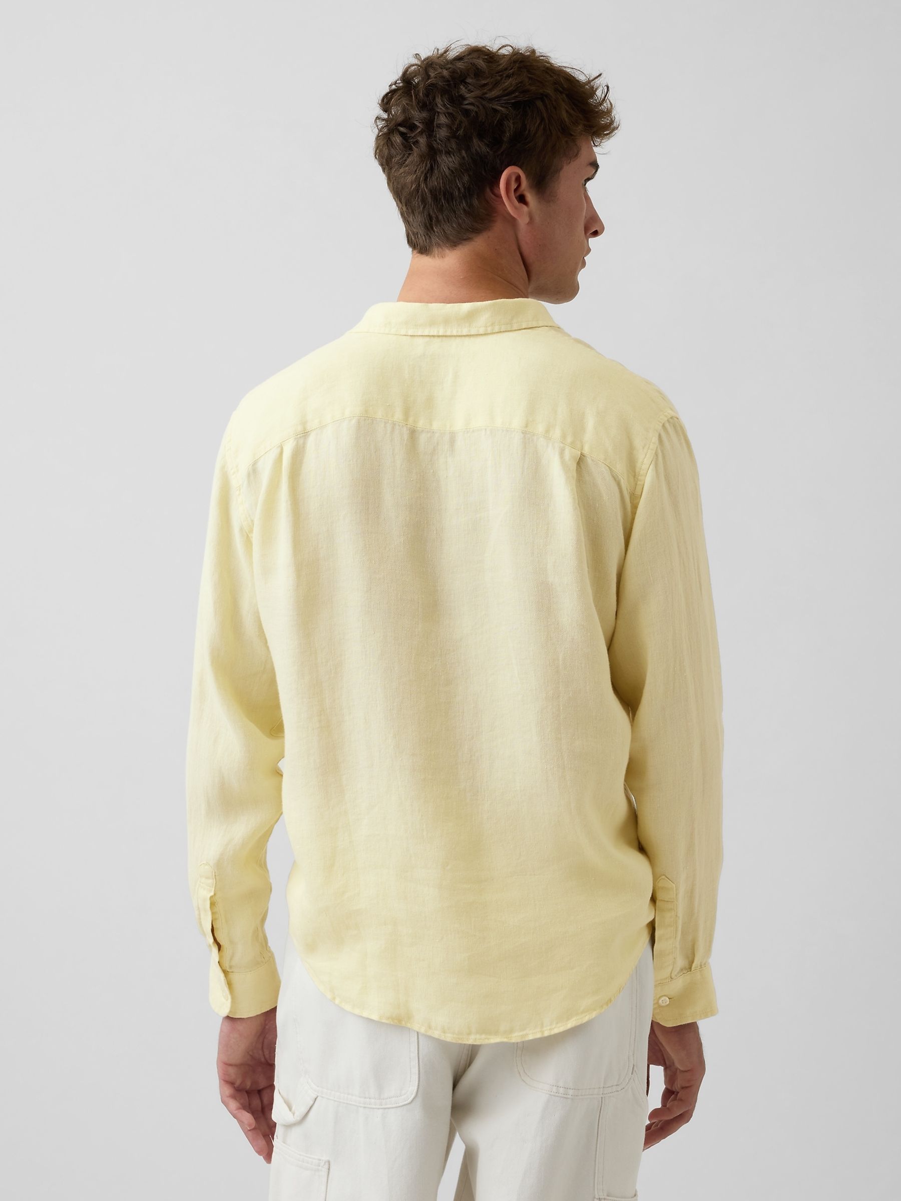 Yellow Linen Relaxed Shirt - Image 2 of 4