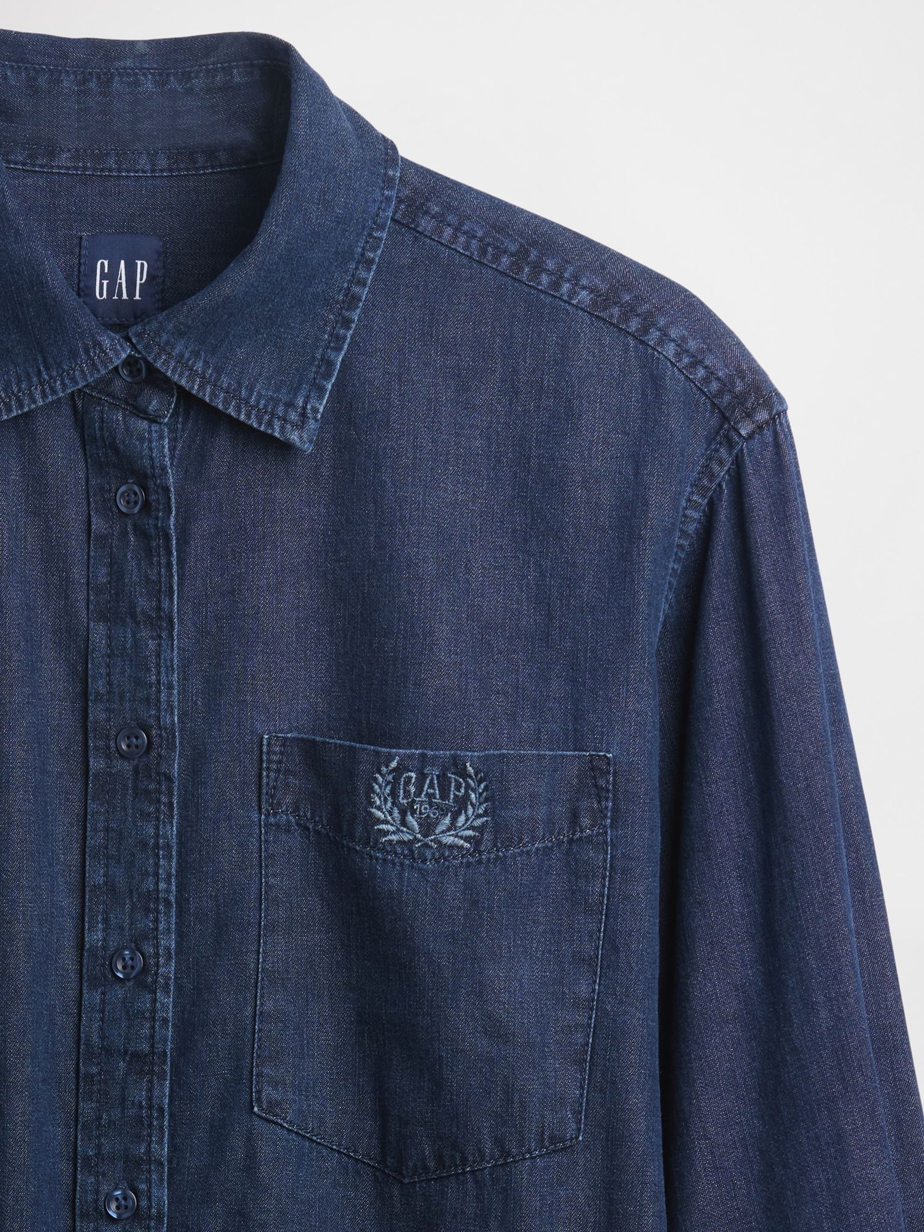 Dark Wash UltraSoft Denim Big Shirt - Image 4 of 4