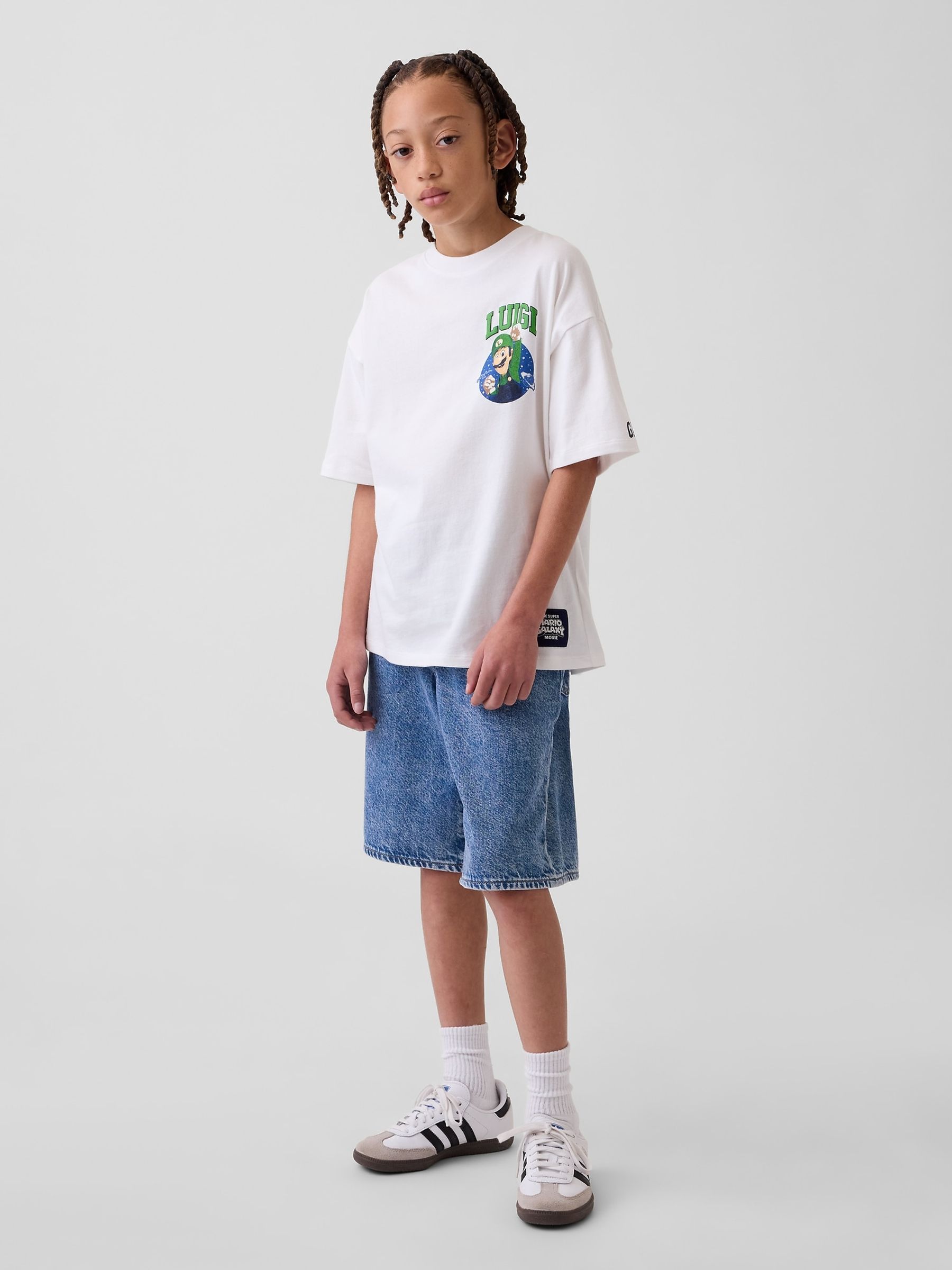 White Luigi Super Mario Relaxed Graphic T-Shirt - Image 2 of 4