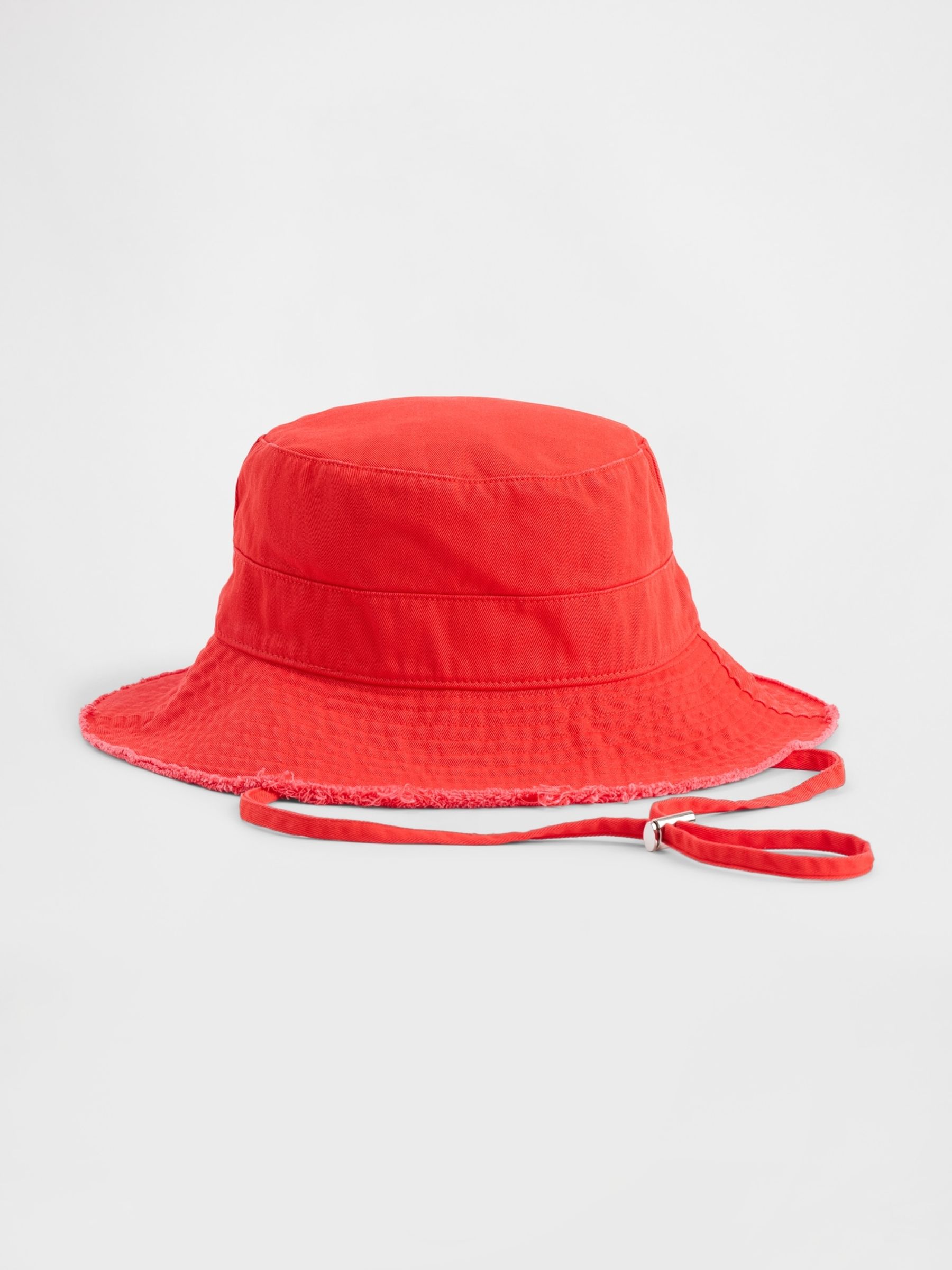 Red Frayed Bucket Hat - Image 1 of 1