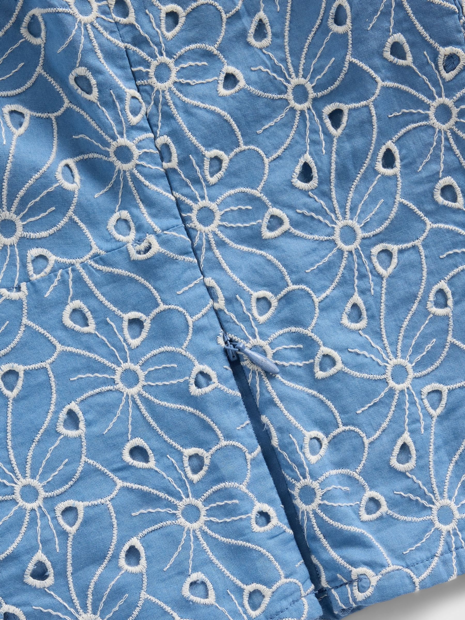 Blue Eyelet Crop Bustier Top - Image 6 of 6 Blue Eyelet Crop Bustier Top - Image 6 of 6