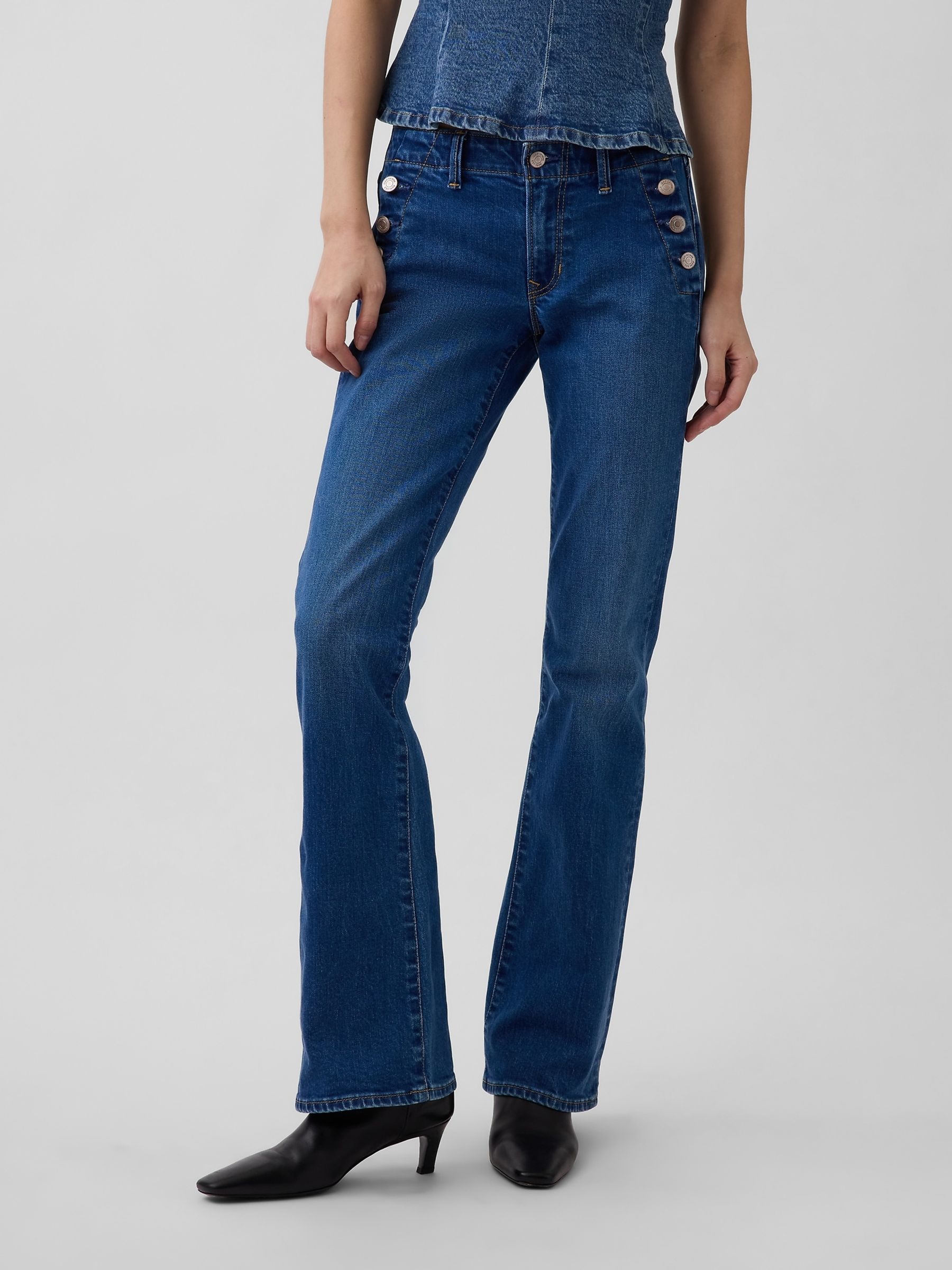 Medium wash Low Rise Long and Lean Sailor Jeans - Image 1 of 4