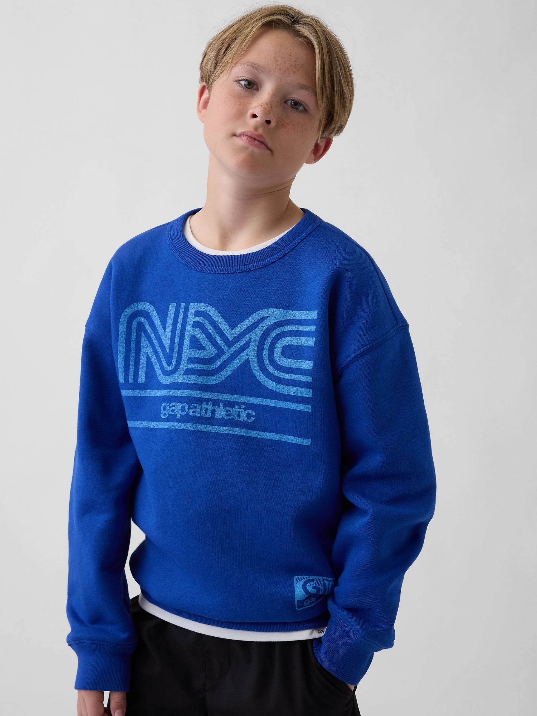 Blue Relaxed Graphic Sweatshirt - Image 1 of 5