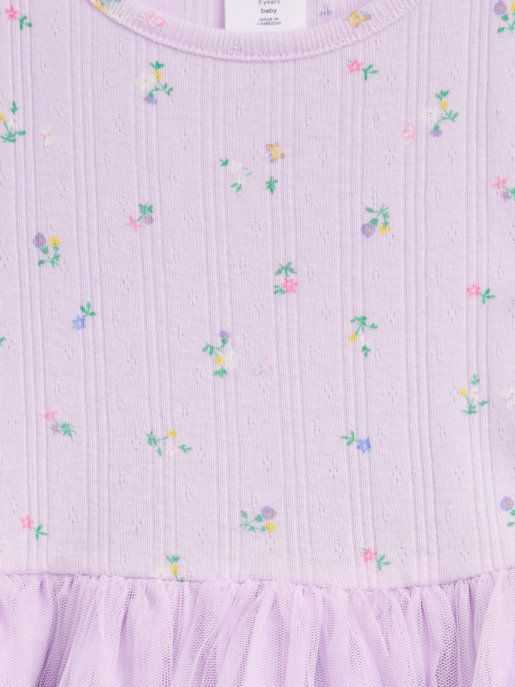 Purple Pointelle and Tulle Dress - Image 4 of 4