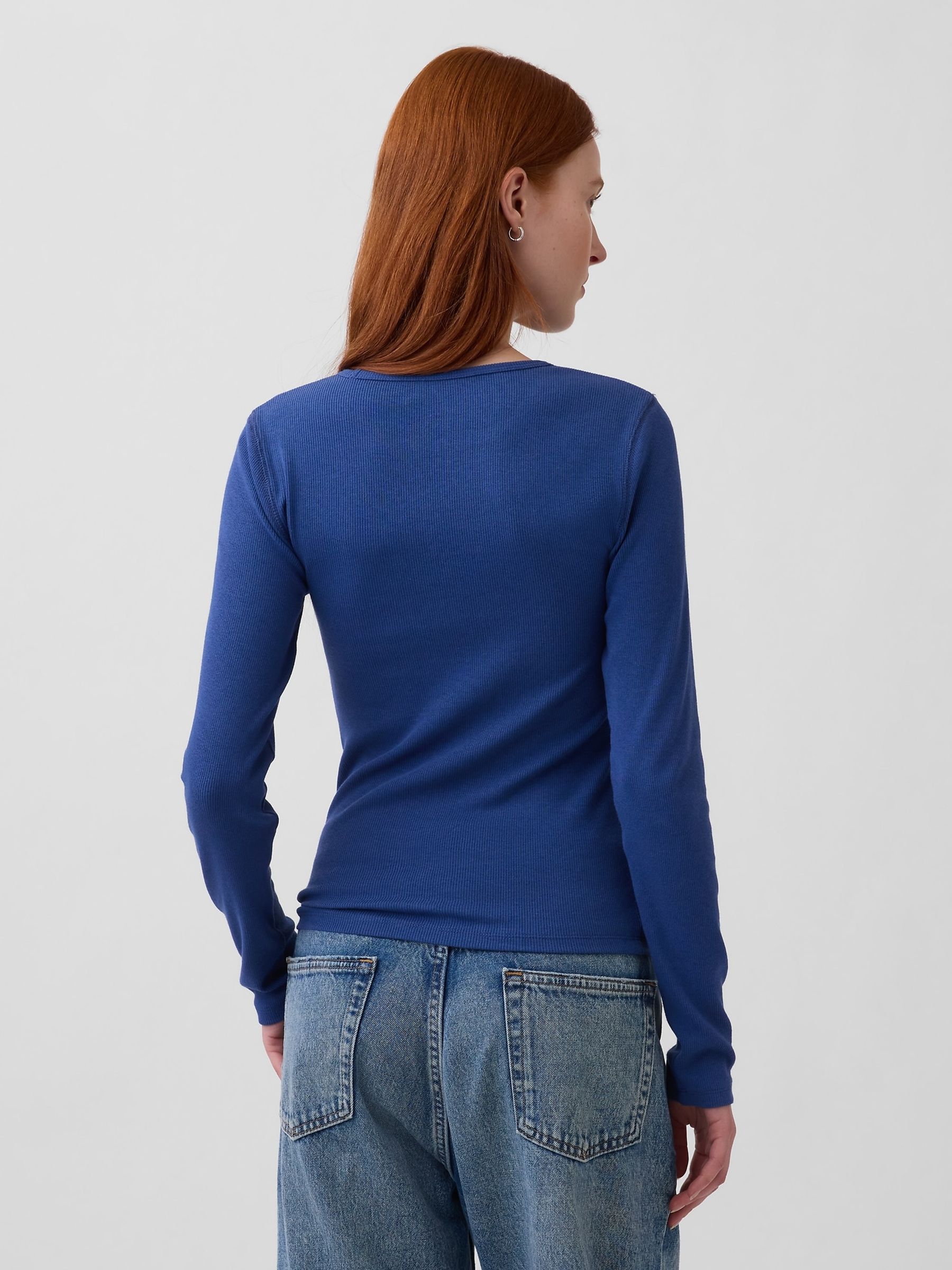 Blue Modern Rib T-Shirt - Image 2 of 4 Blue Modern Rib T-Shirt - Image 2 of 4