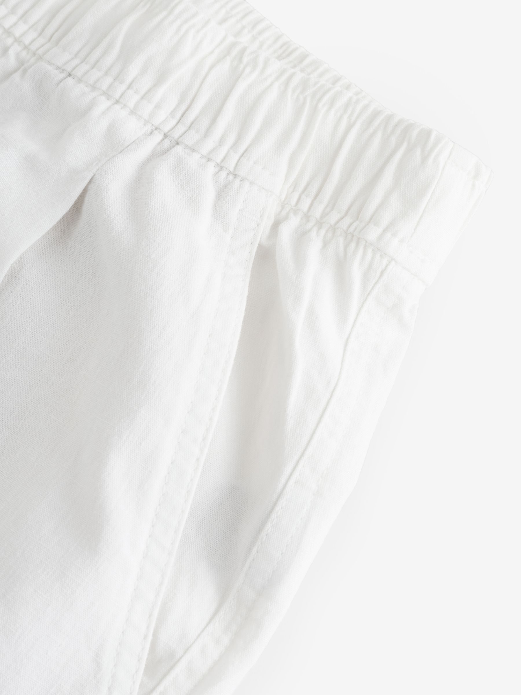 White Mid Rise Linen-Blend Easy Barrel Trousers - Image 5 of 6