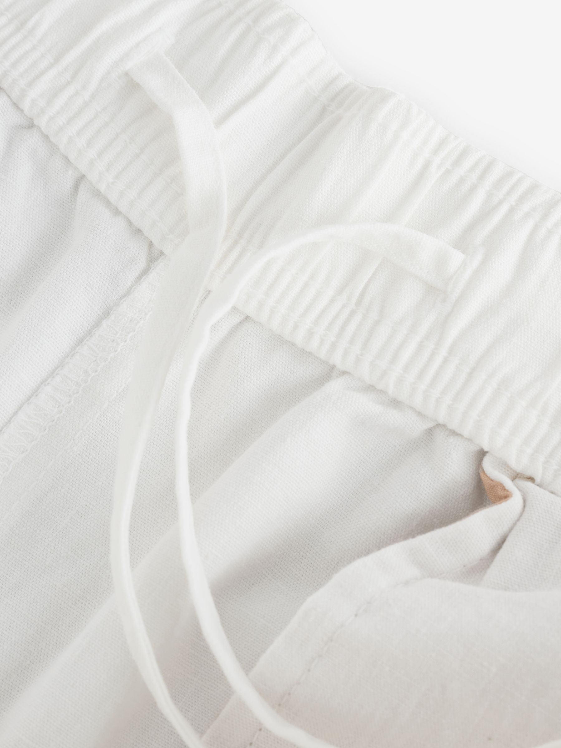 White Mid Rise Linen-Blend Easy Barrel Trousers - Image 6 of 6