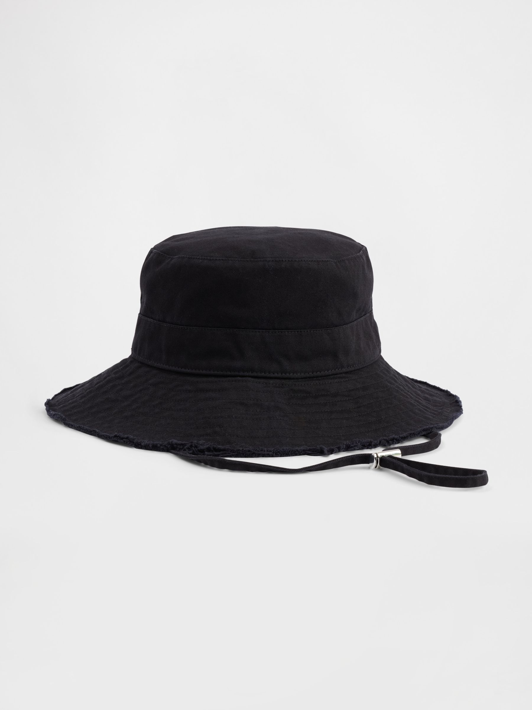 Black Frayed Bucket Hat - Image 1 of 1