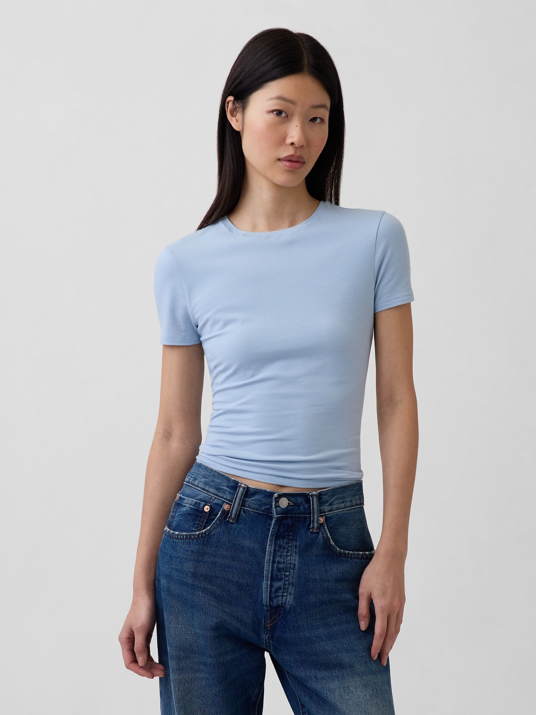 Blue Close Knit Jersey T-Shirt - Image 1 of 3