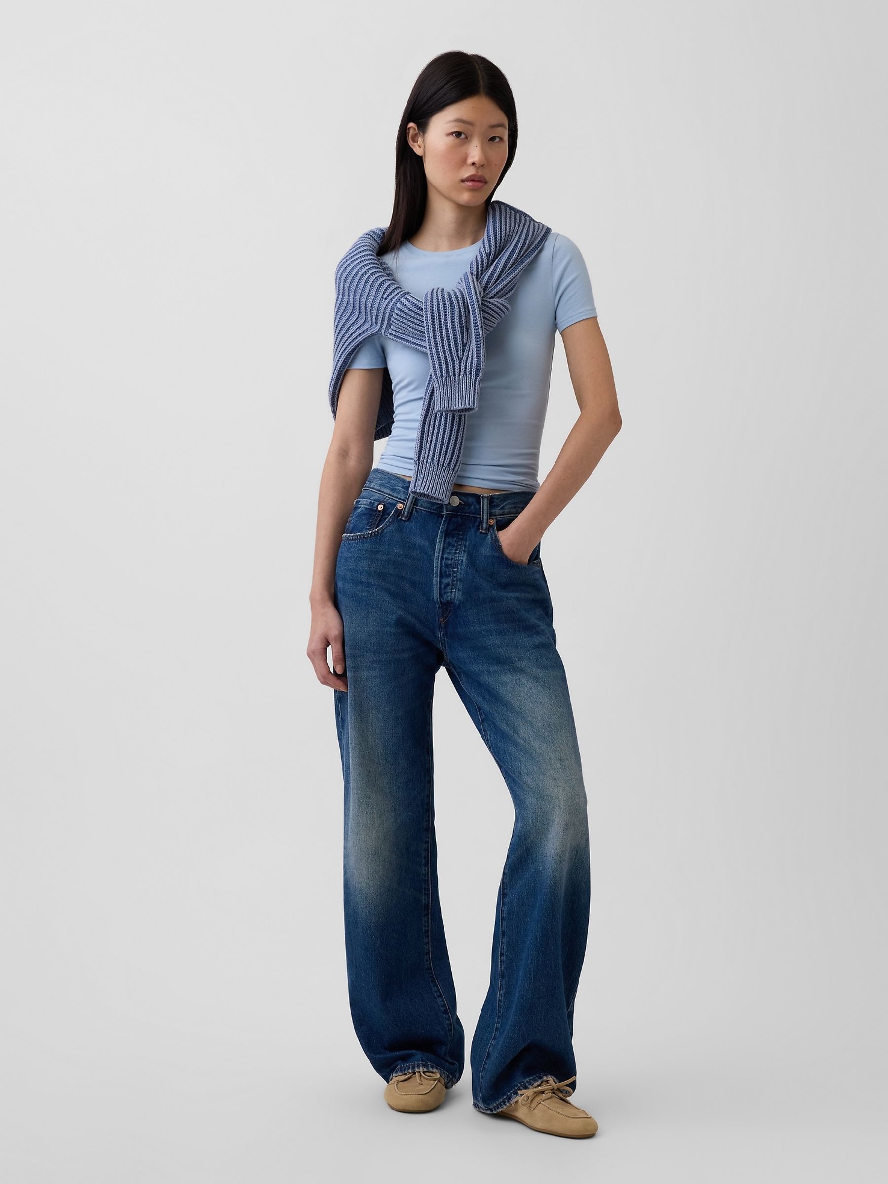 Blue Close Knit Jersey T-Shirt - Image 3 of 3