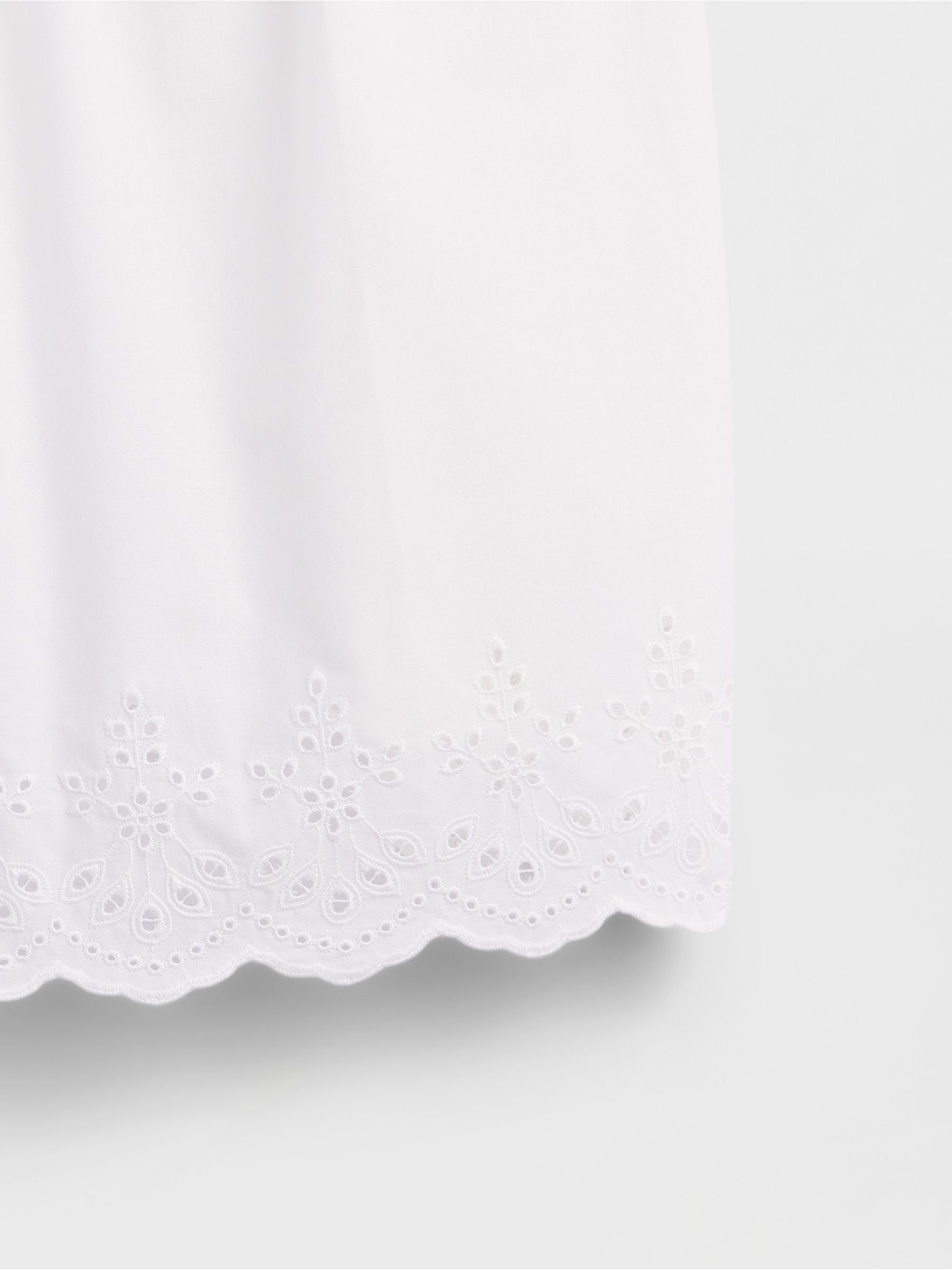 White Poplin Eyelet pyjama Top - Image 4 of 5