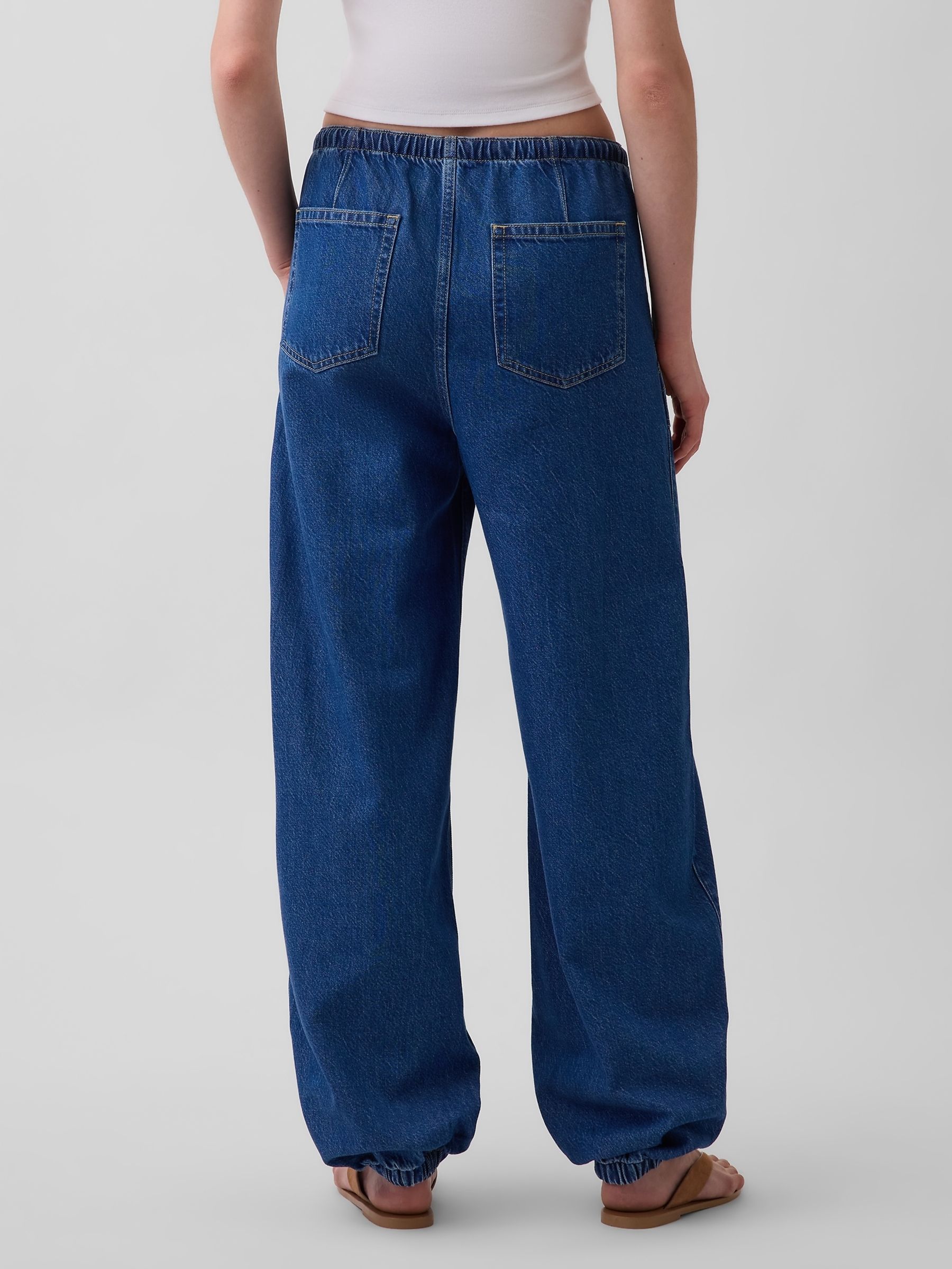 Dark Wash High Waisted UltraSoft Easy Barrel Jeans - Image 2 of 4