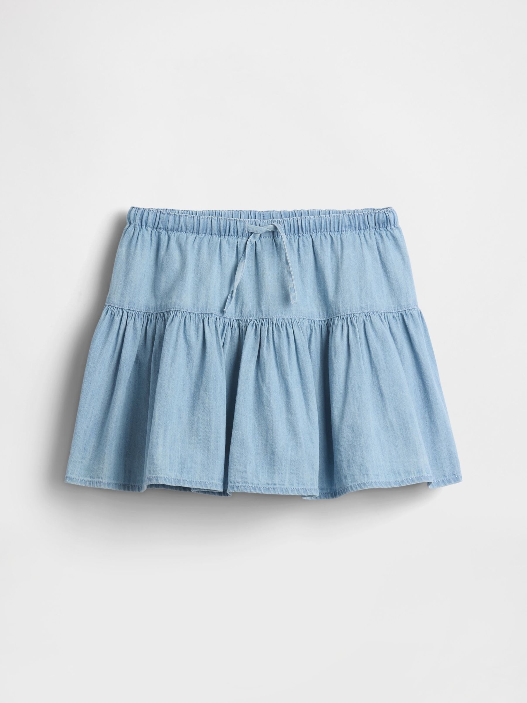 Blue Denim Tiered Skort - Image 3 of 5