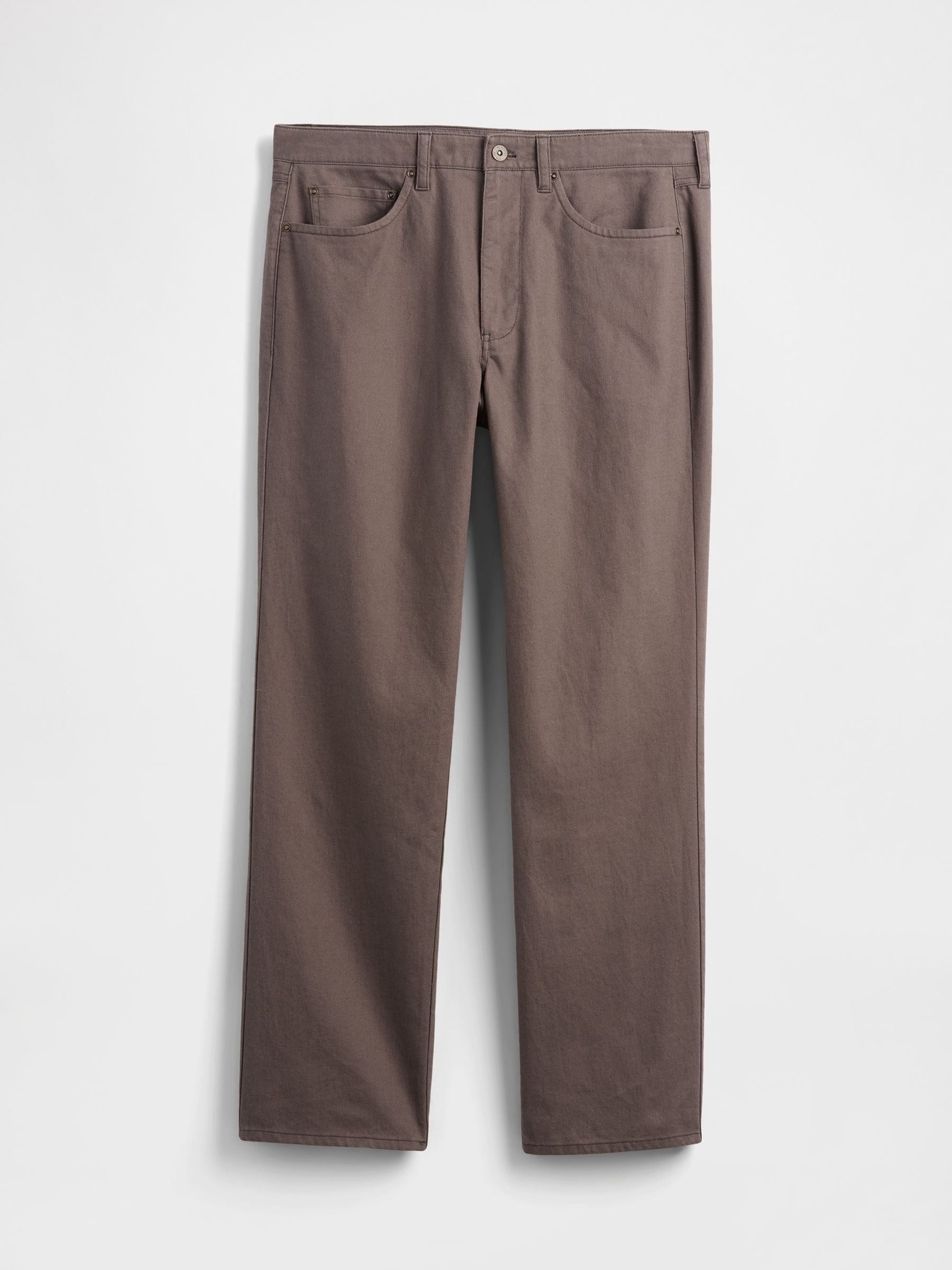 Brown Linen-Cotton Relaxed Straight Trousers - Image 5 of 5