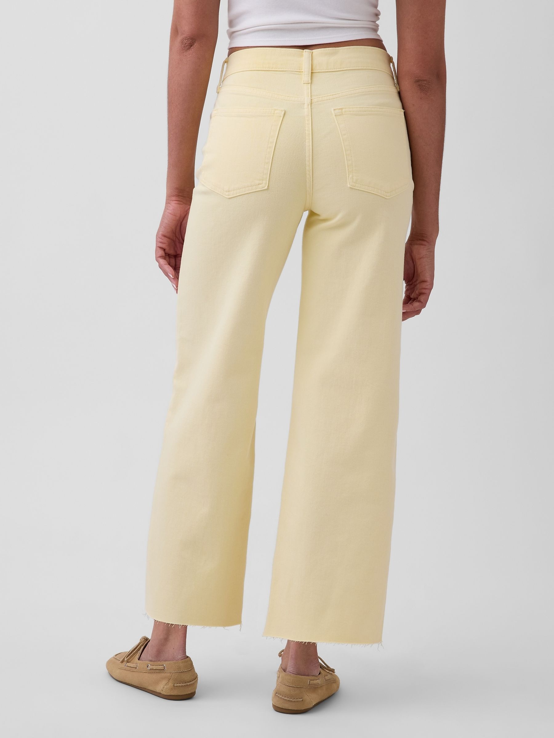 Yellow High Waisted Stride Wide-Leg Ankle Jeans - Image 2 of 4