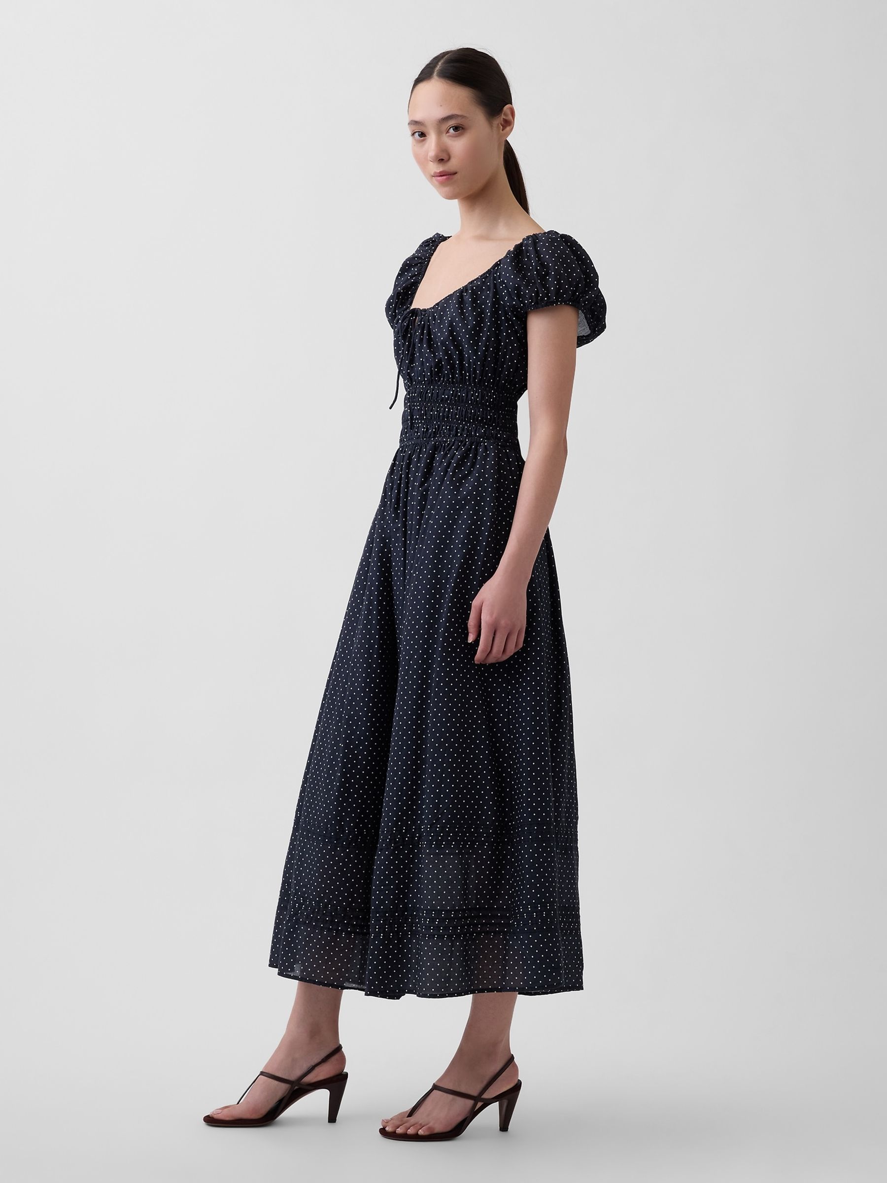 Black Voile Smocked Waist Maxi Dress - Image 3 of 4