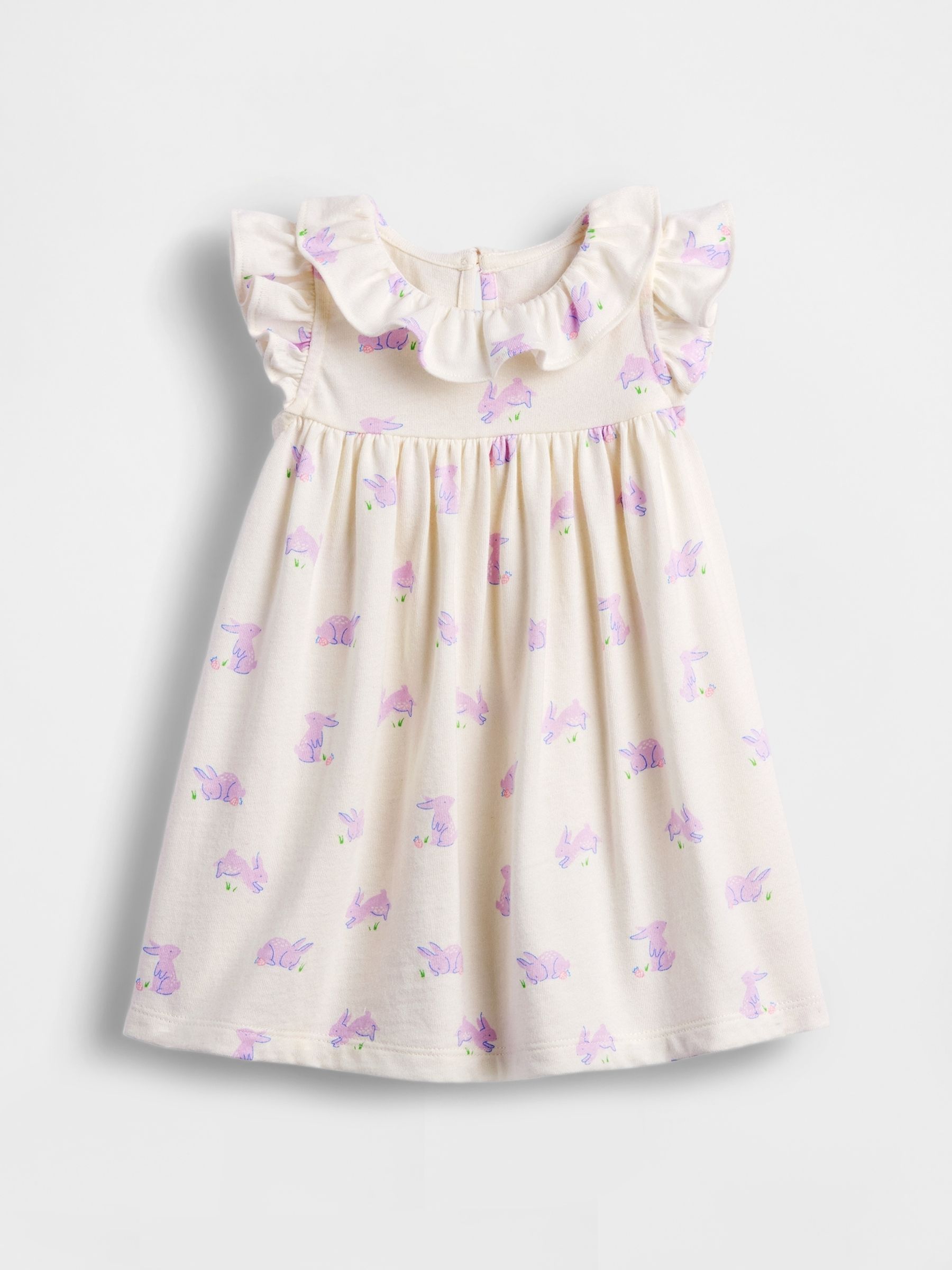 Purple Bunny Cotton Ruffle Collar Dress - Image 1 of 3