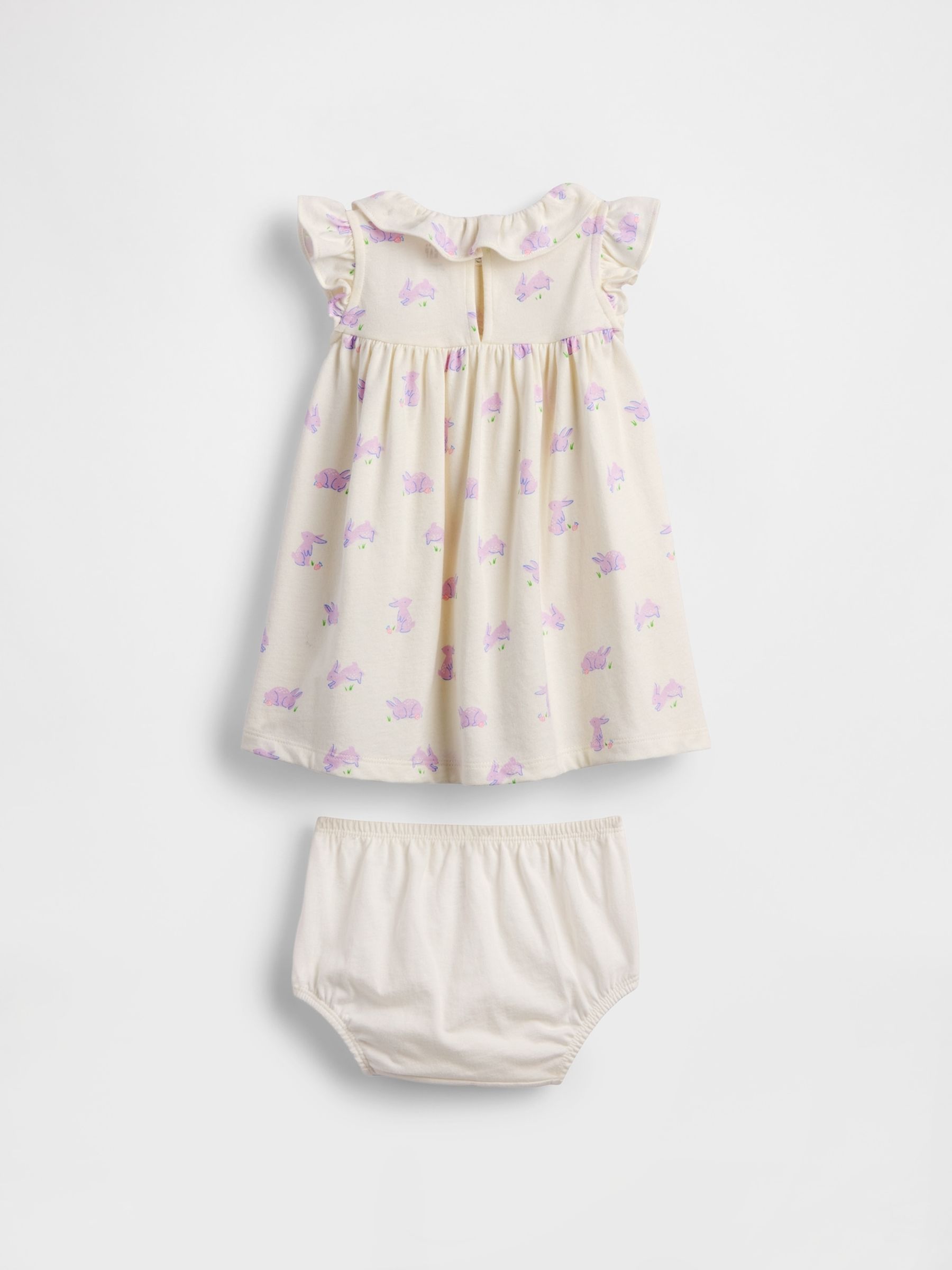 Purple Bunny Cotton Ruffle Collar Dress - Image 2 of 3