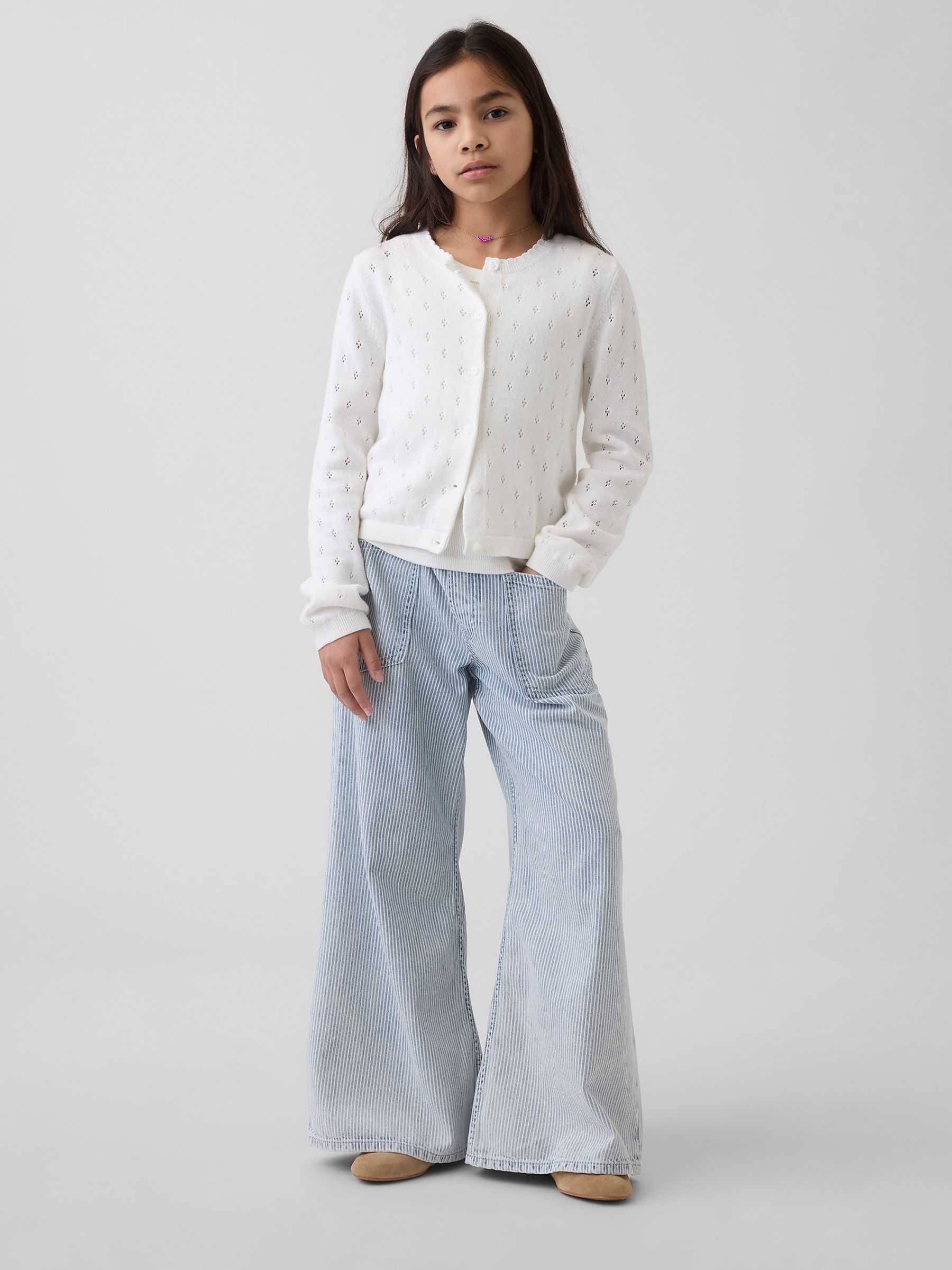 White Pointelle Cardigan - Image 3 of 5