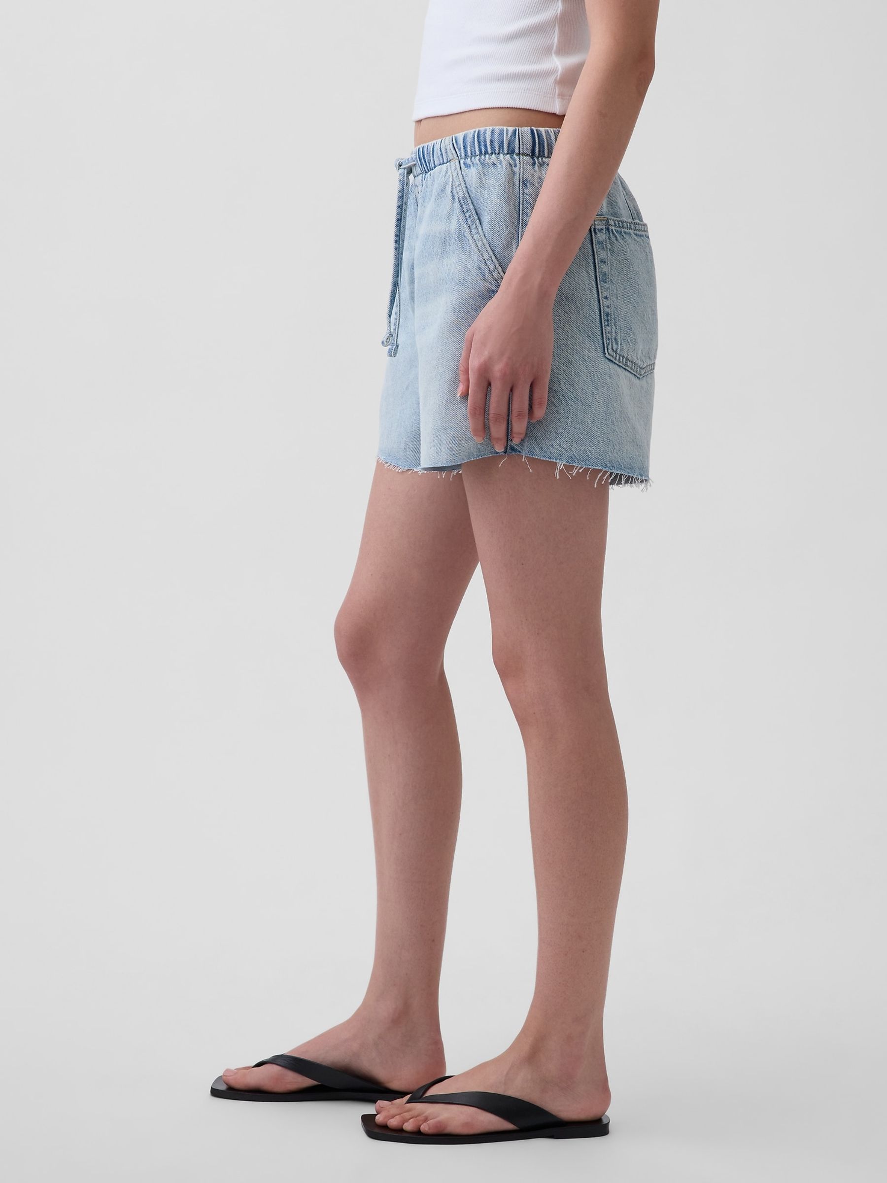 Light Wash UltraSoft Low Slung Easy Denim Shorts - Image 3 of 4