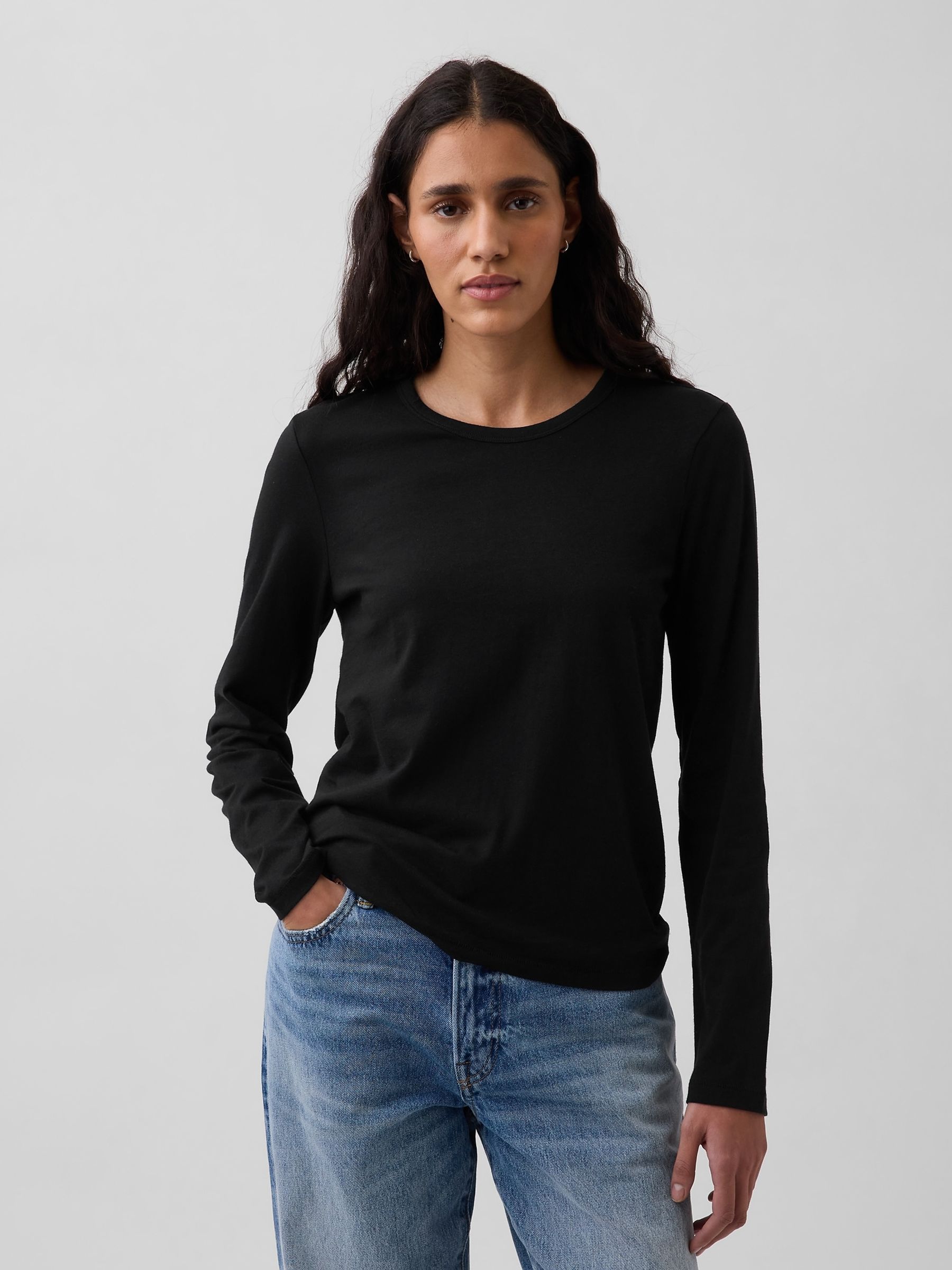 Black Cotton VintageSoft Long Sleeve T-Shirt - Image 1 of 1