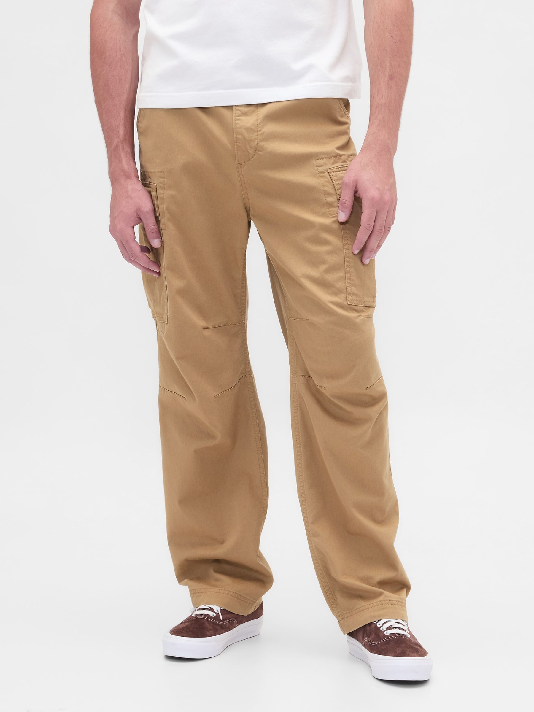 Beige Relaxed Cargo Trousers - Image 1 of 6