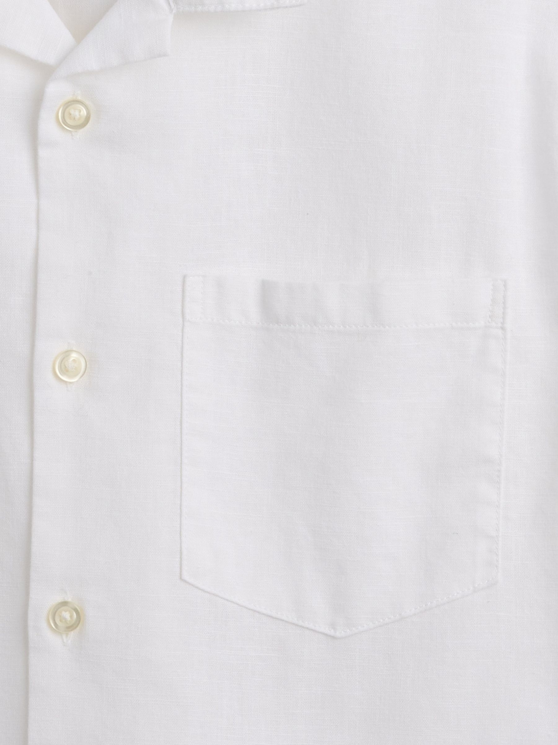 White Linen-Cotton Relaxed Holiday Shirt - Image 4 of 4
