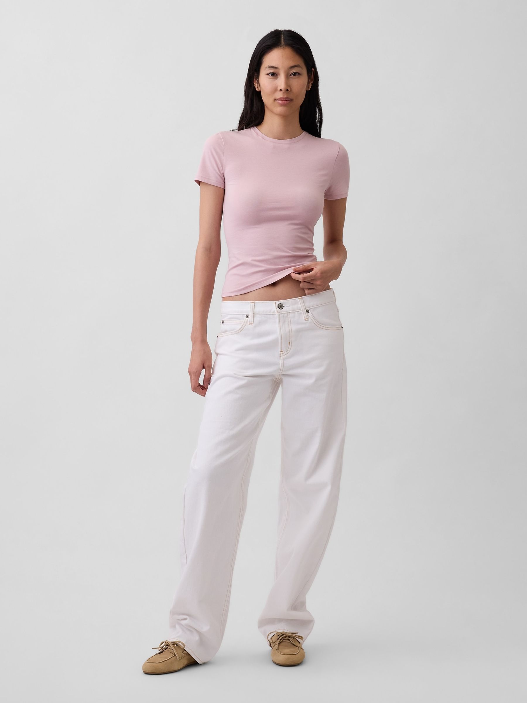 Pink Close Knit Jersey T-Shirt - Image 3 of 4