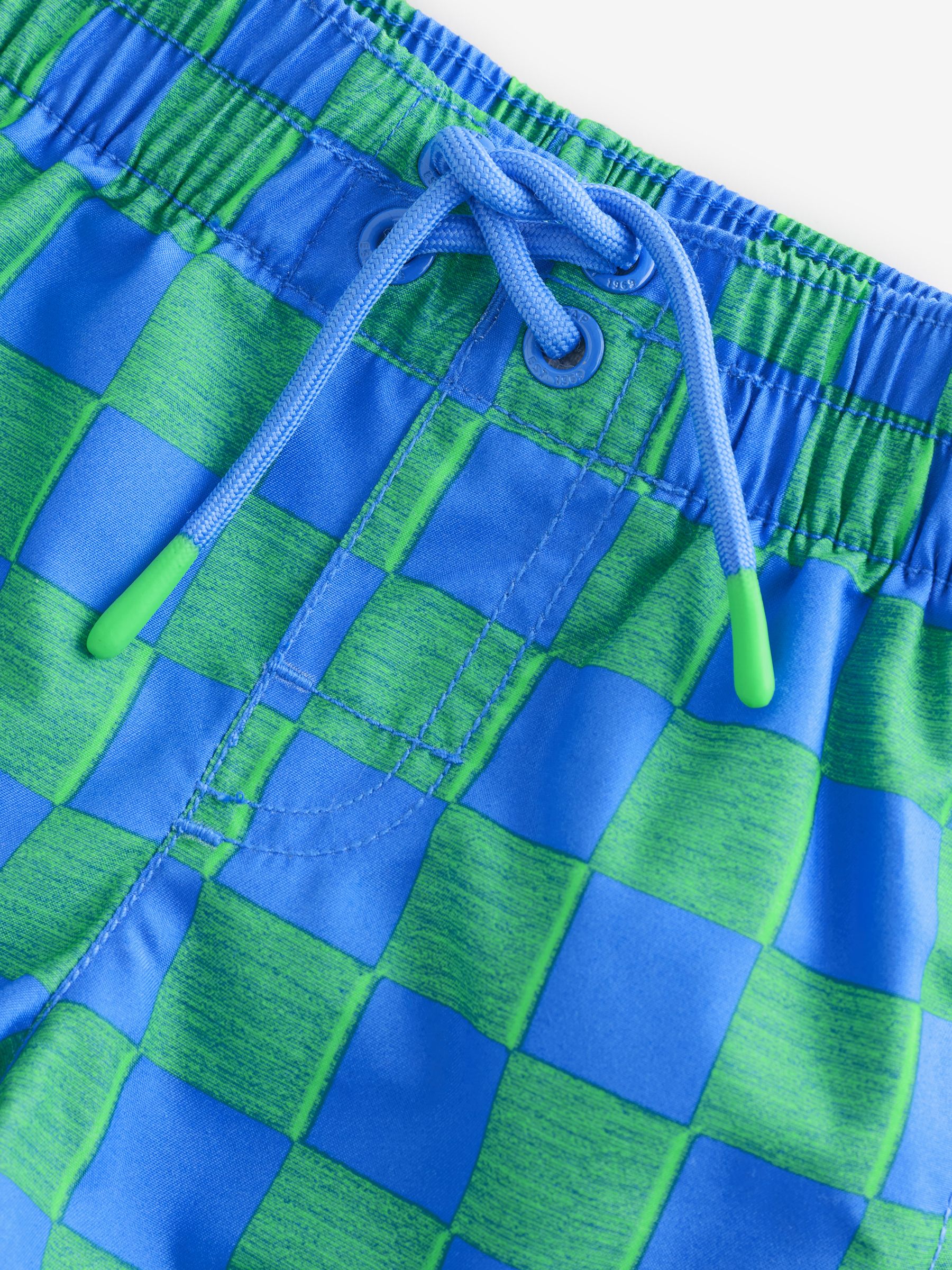 Blue/Green check Swim Trunks - Image 3 of 5