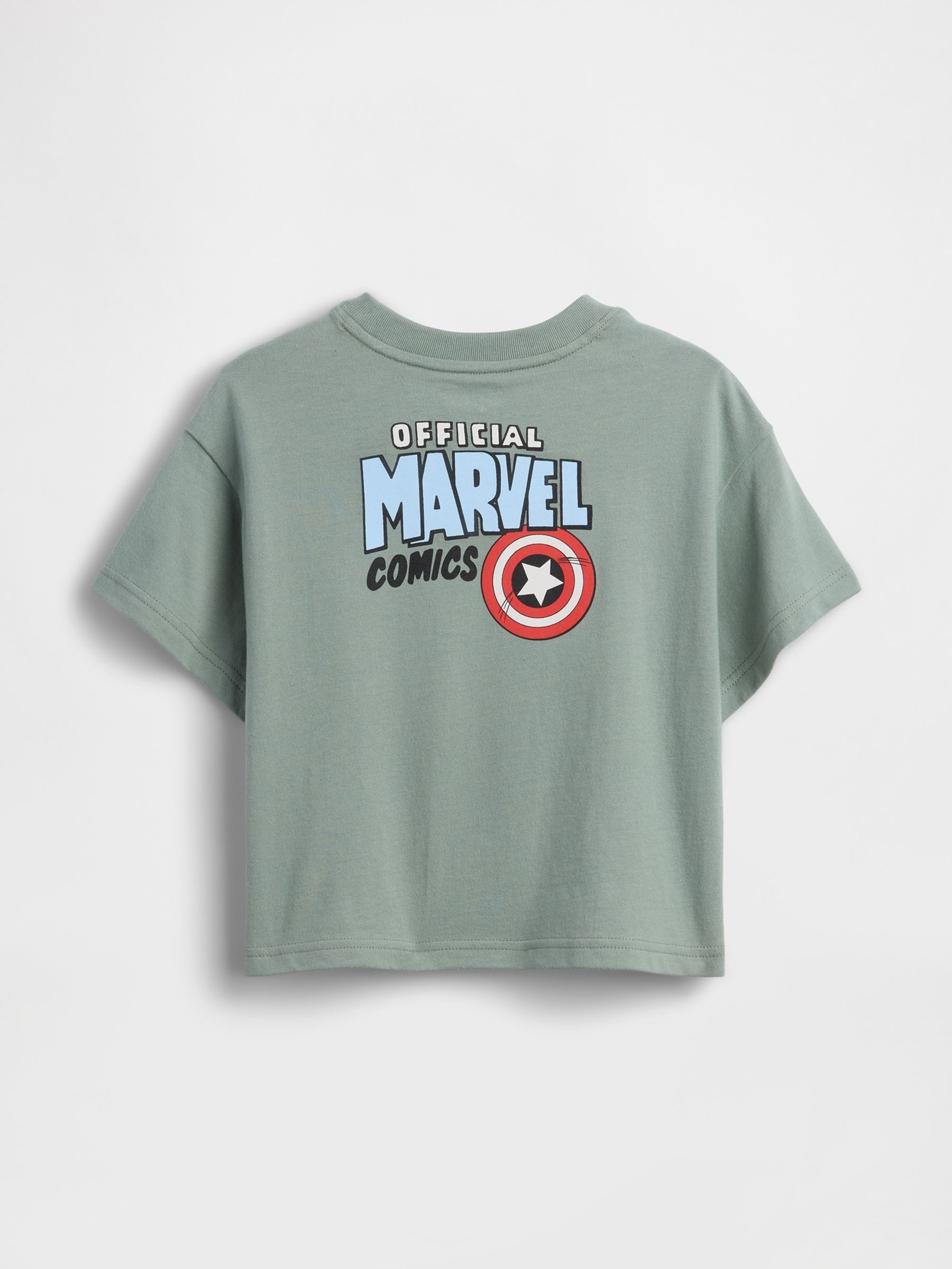 Green Captain America Marvel Oversized Graphic T-Shirt - Image 2 of 3