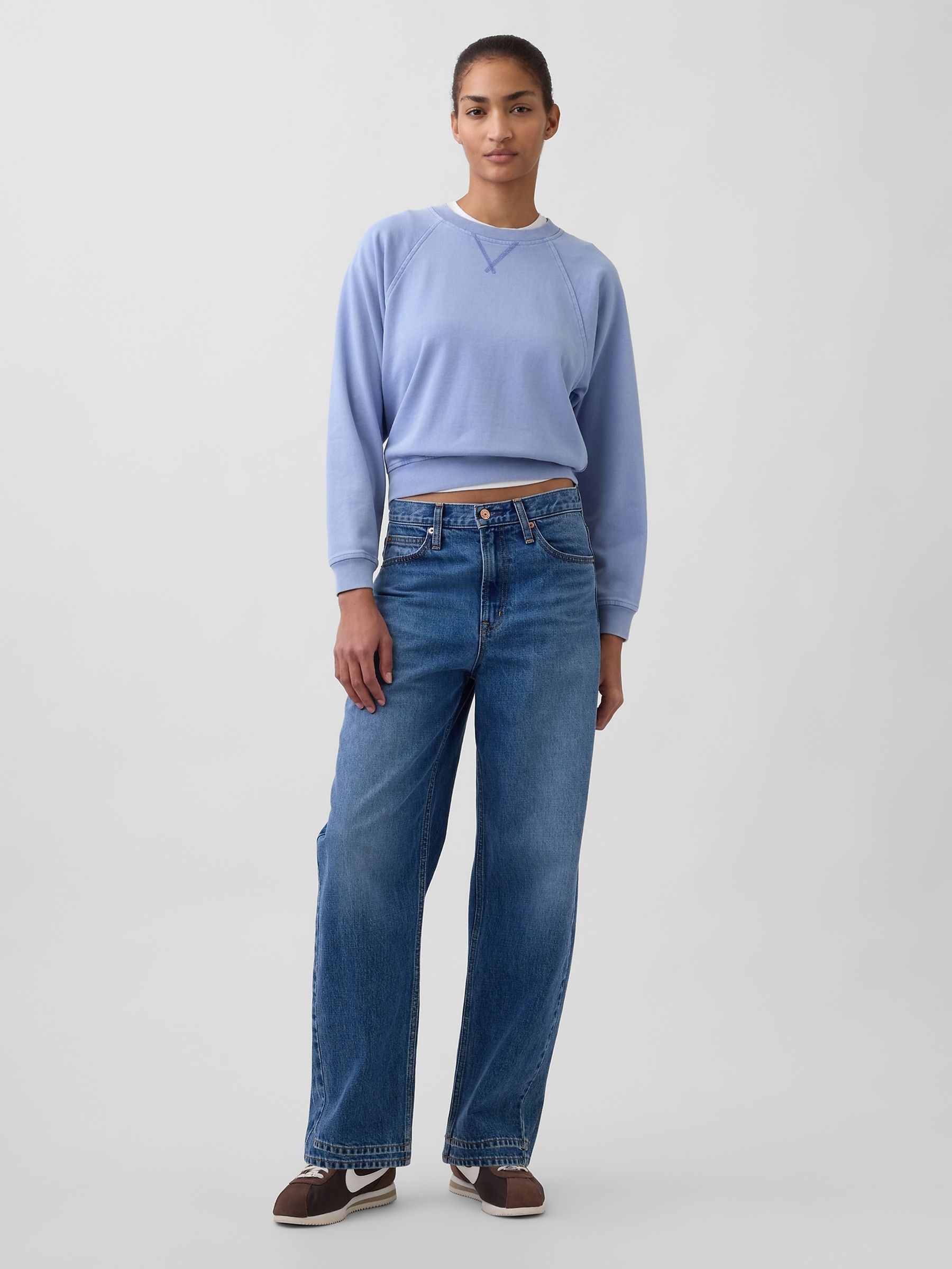 Blue French Terry Raglan Sweatshirt - Image 3 of 4