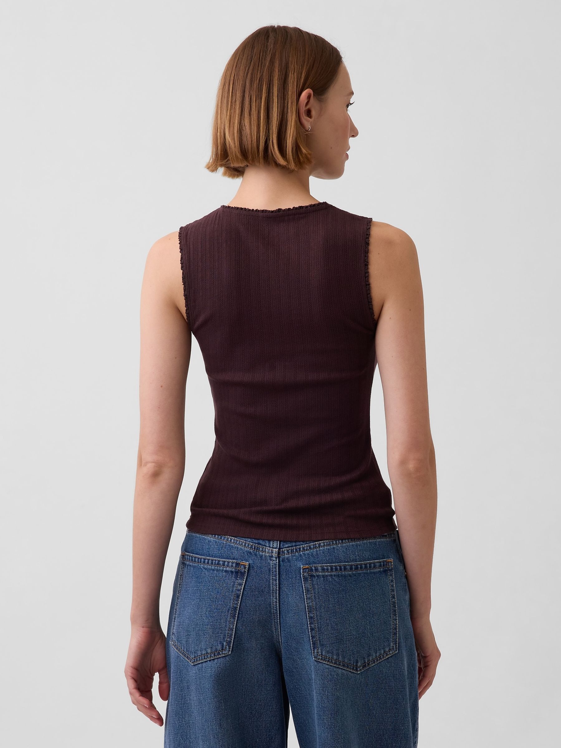 Brown Pointelle Shell Vest - Image 2 of 3