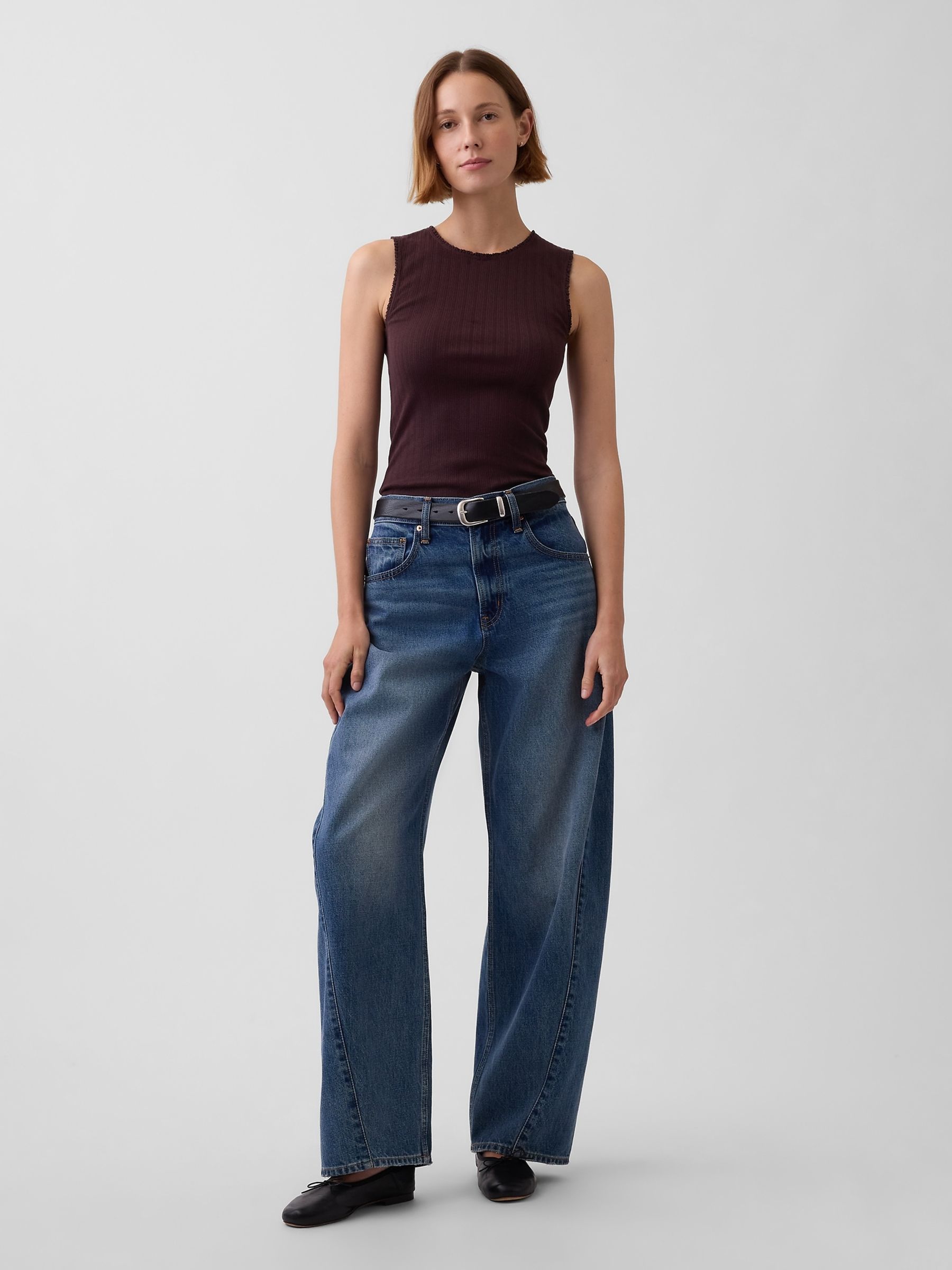 Brown Pointelle Shell Vest - Image 3 of 3