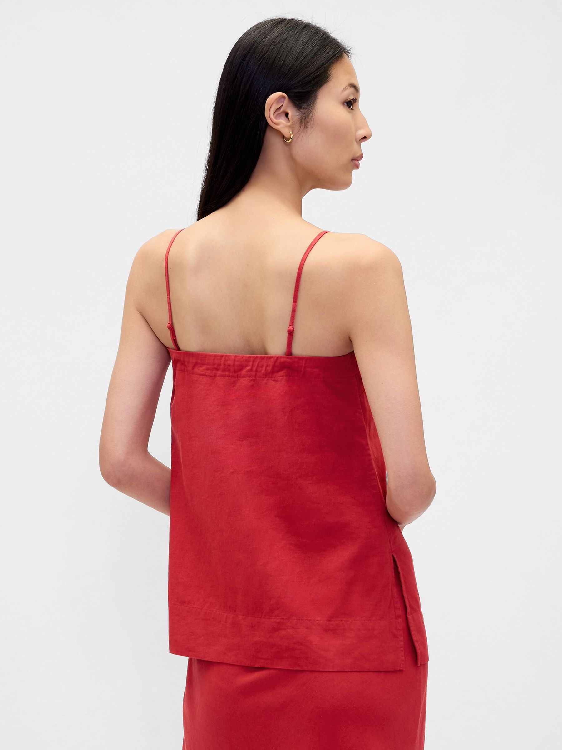 Red Linen-Blend Cami - Image 2 of 4