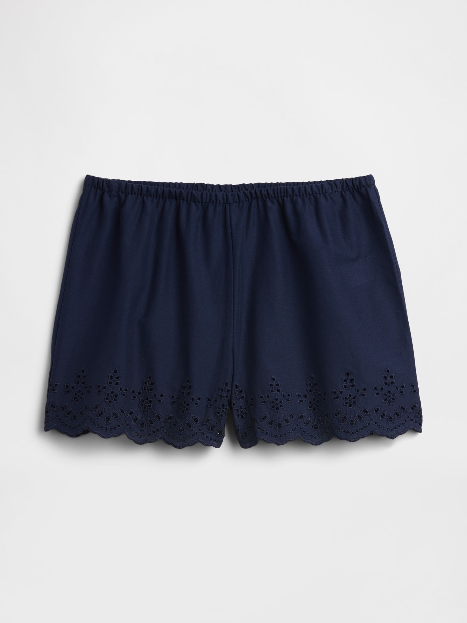 Blue Poplin Eyelet pyjama Shorts - Image 4 of 5