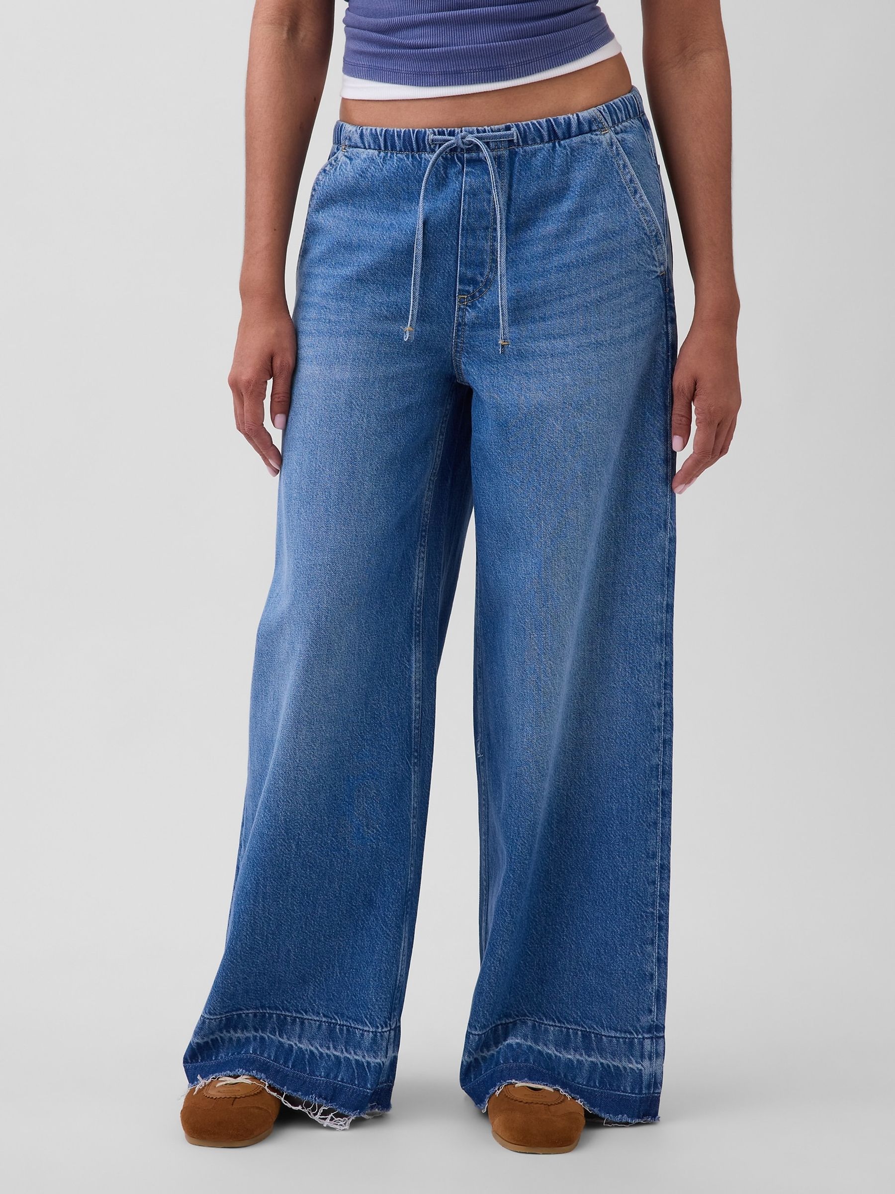 Medium wash Mid Rise UltraSoft Easy Baggy Jeans - Image 1 of 4