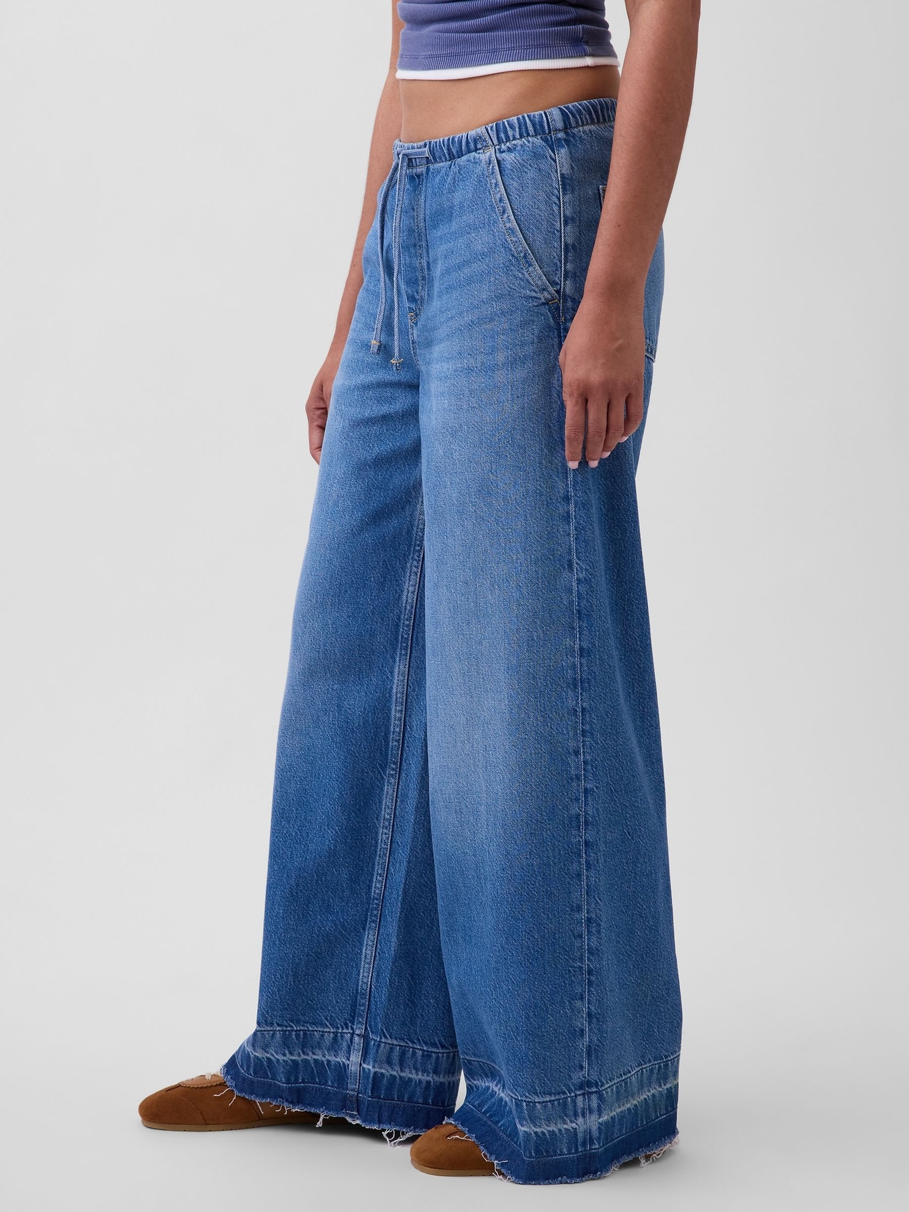 Medium wash Mid Rise UltraSoft Easy Baggy Jeans - Image 3 of 4