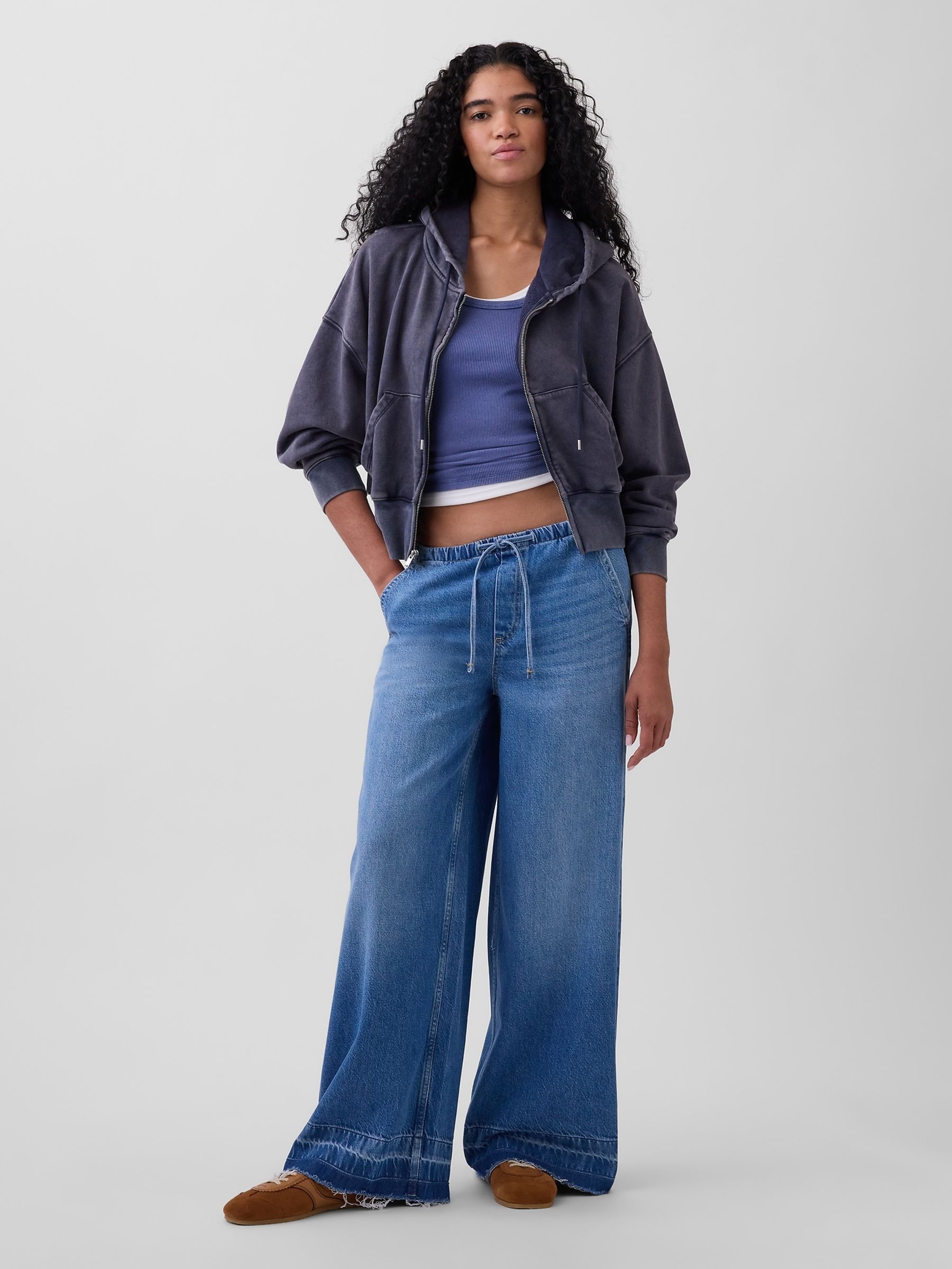Medium wash Mid Rise UltraSoft Easy Baggy Jeans - Image 4 of 4