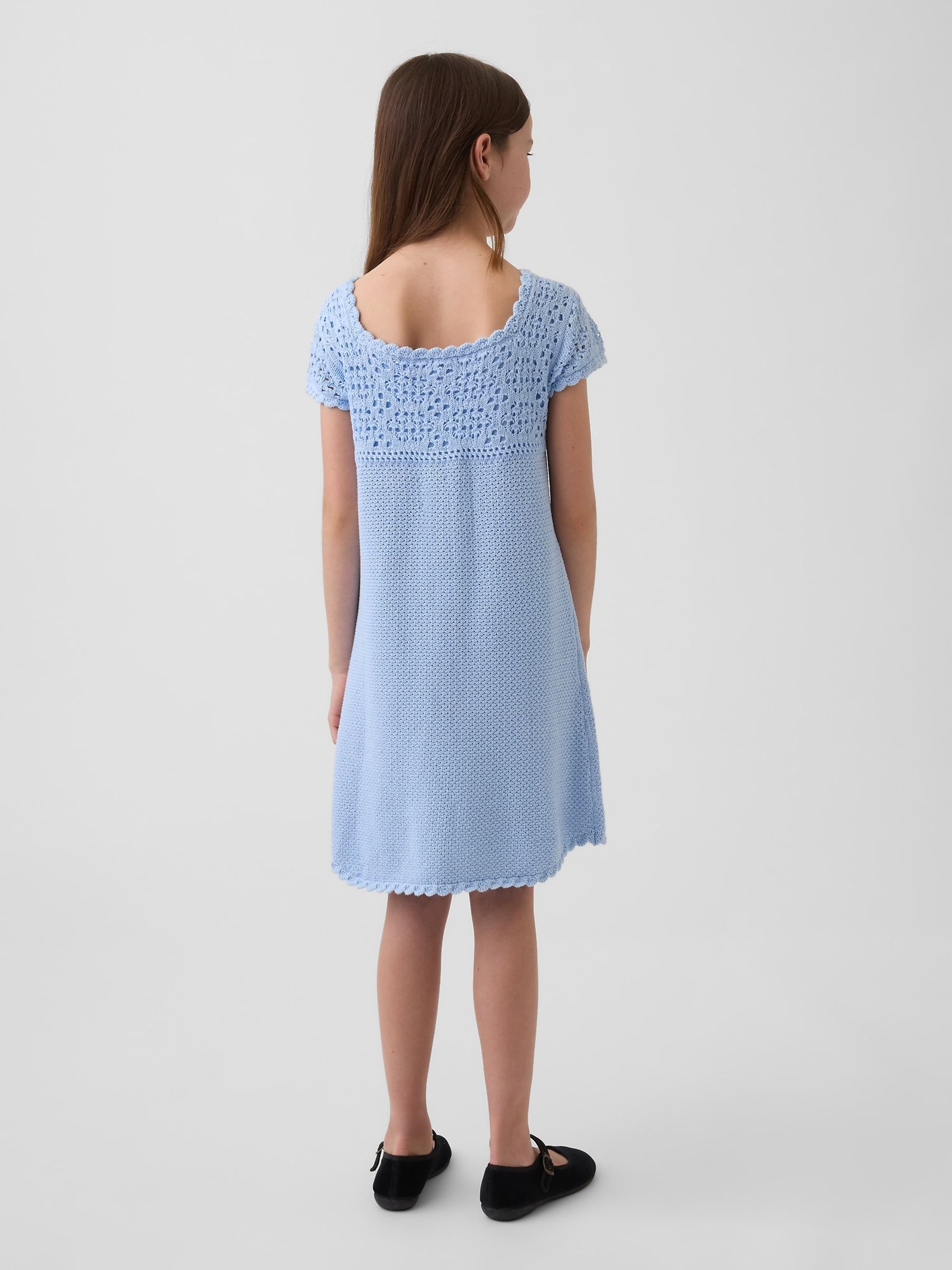 Blue Crochet Knit Dress (4-13yrs) - Image 2 of 4