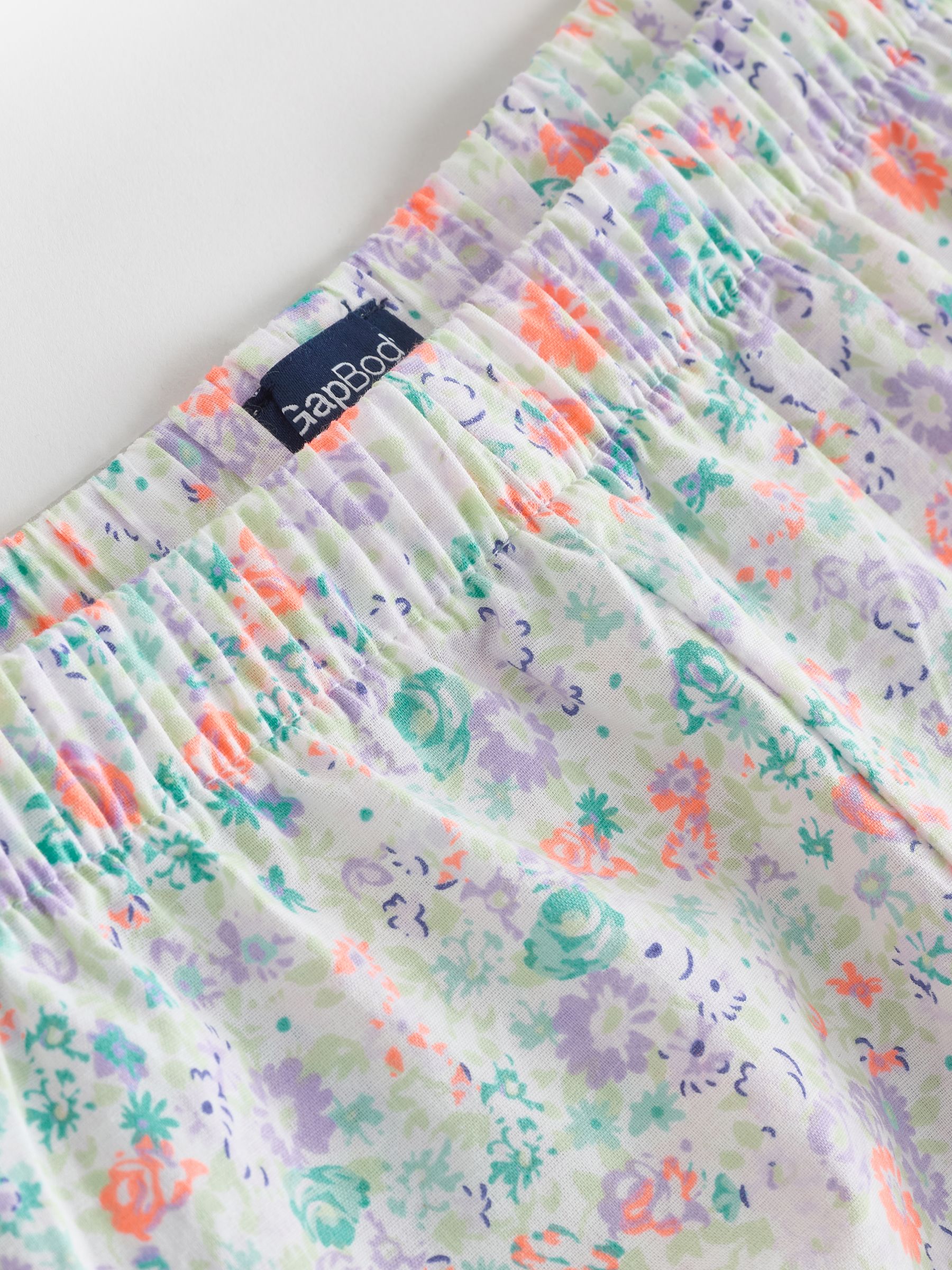 Purple Floral Ruffle Poplin Pyjama Shorts - Image 7 of 8