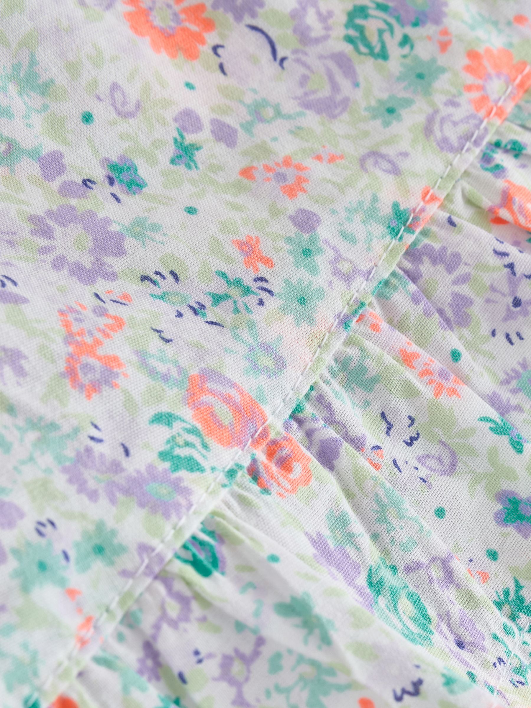 Purple Floral Ruffle Poplin Pyjama Shorts - Image 8 of 8