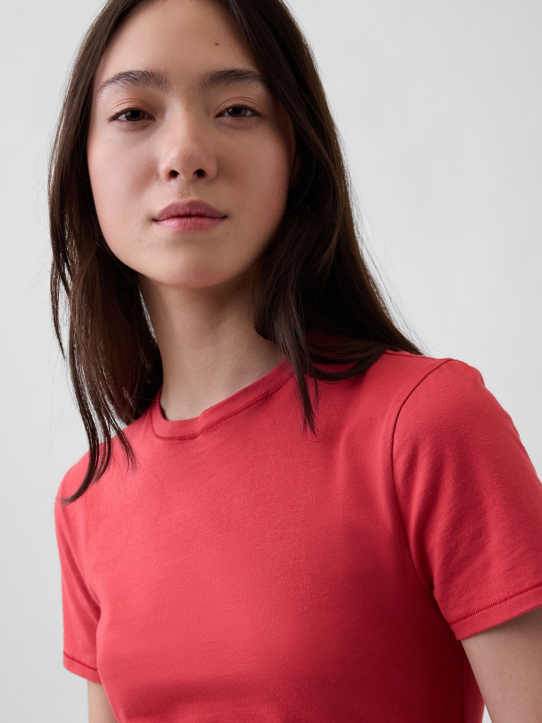 Red Close Knit Jersey T-Shirt - Image 3 of 4