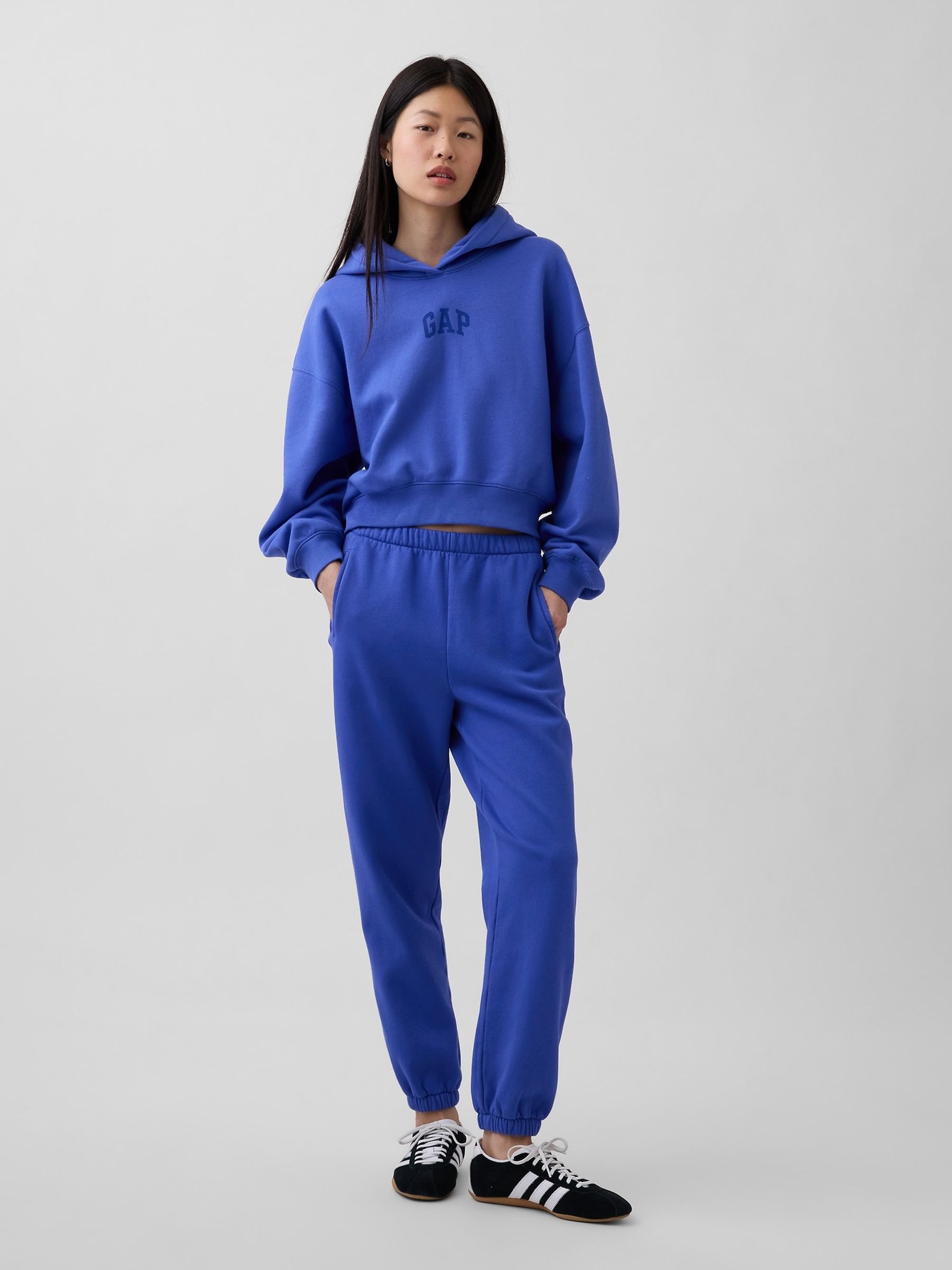 Blue VintageSoft Oversized Crop Logo Hoodie - Image 3 of 5