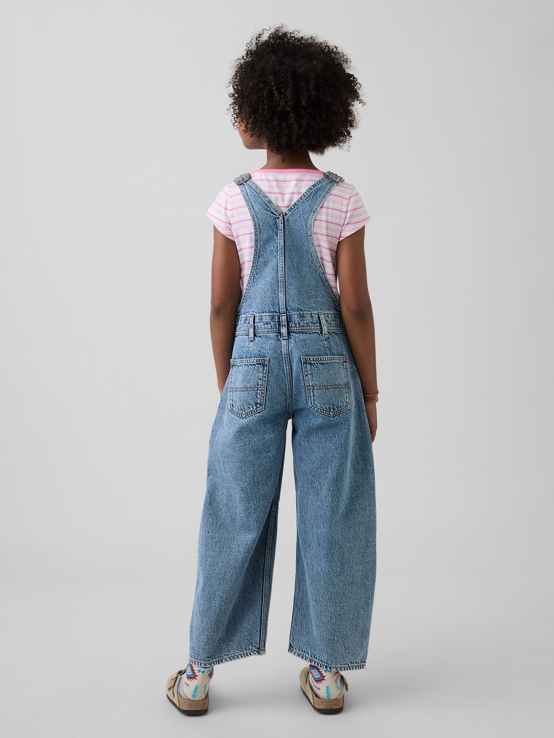 Medium wash Barrel Overalls Dungarees - Image 2 of 5
